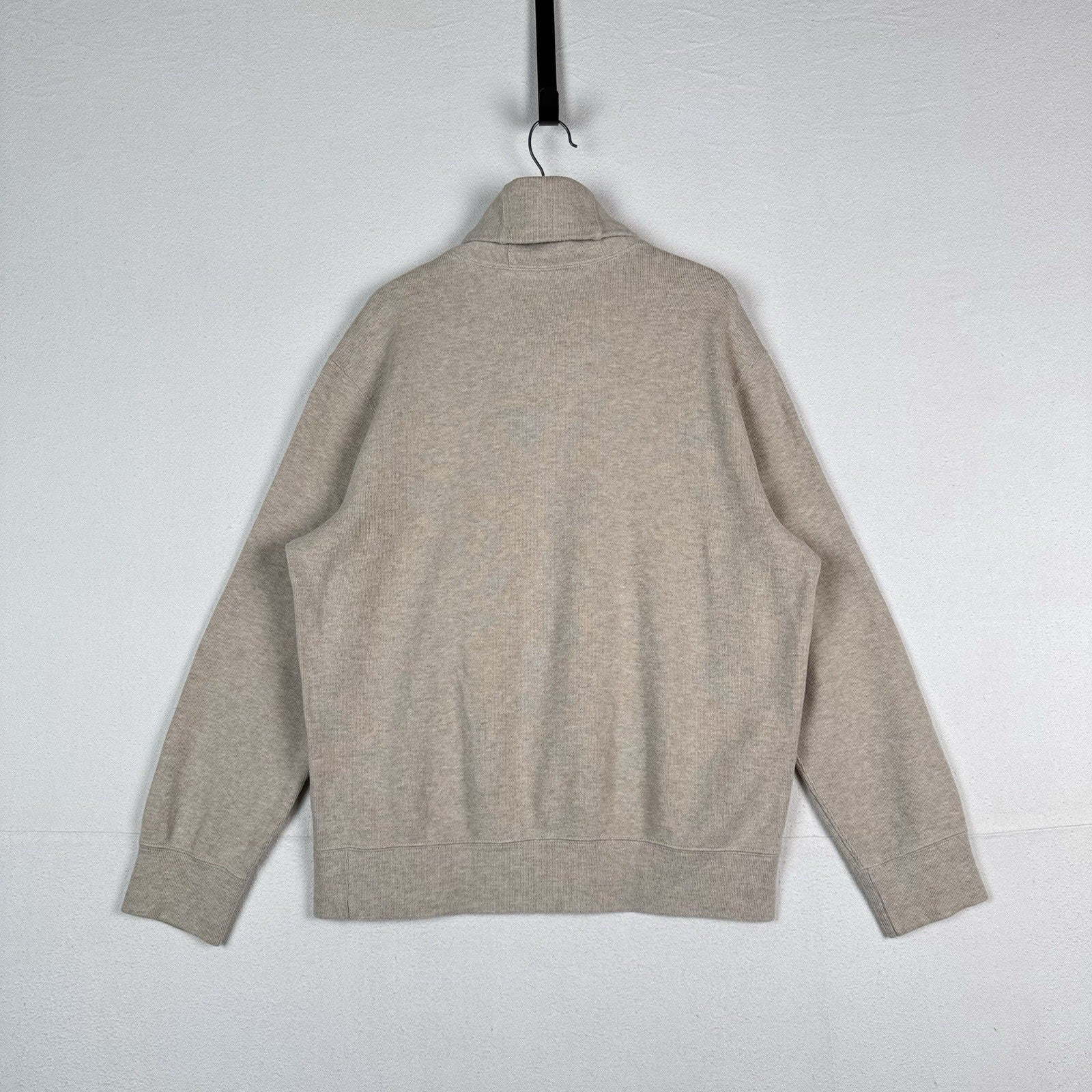 Polo Ralph Lauren Soft Pullover Sweater Button Shawl Collar Beige Men's Size XL