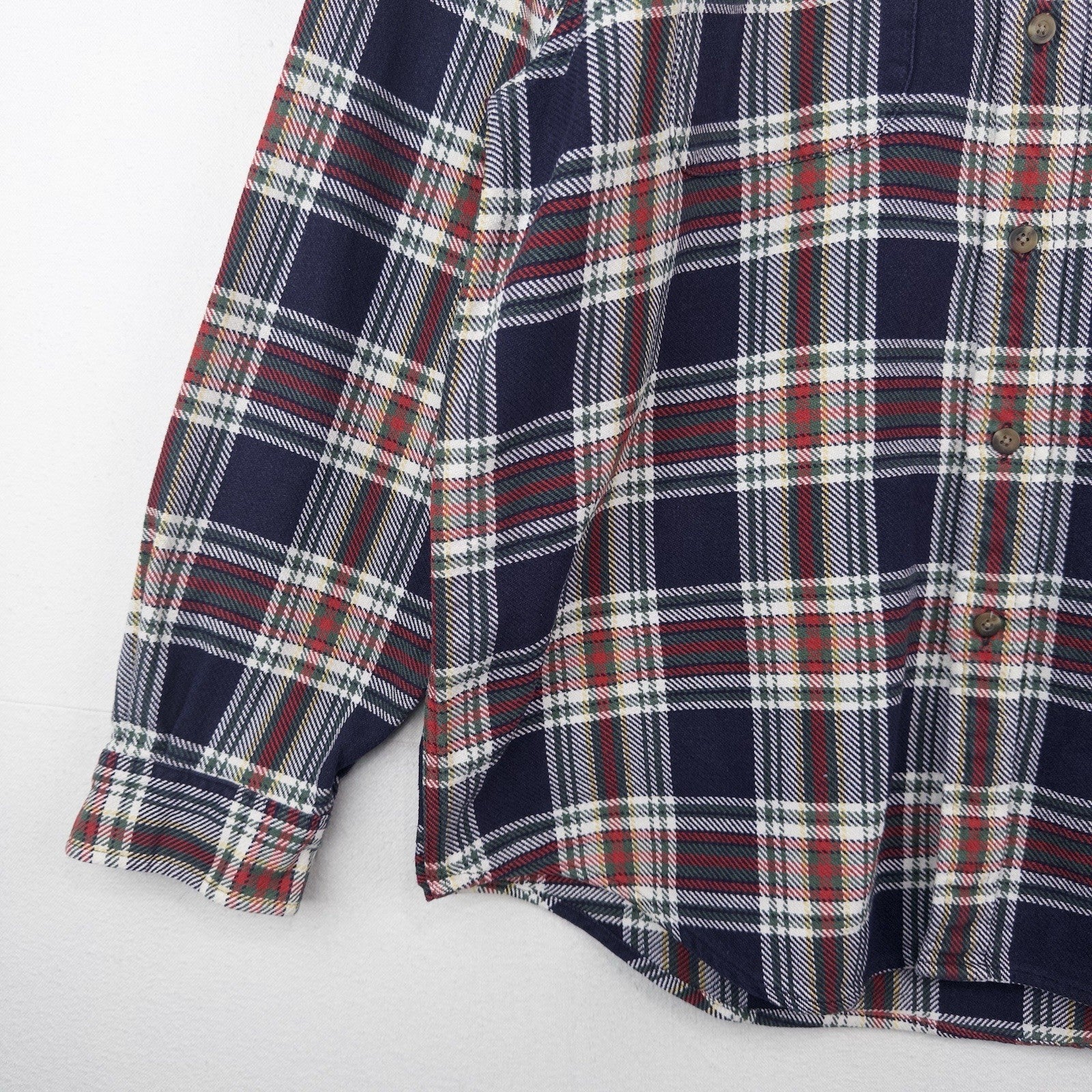 90’s Vtg Eddie Bauer Heavy Plaid Flannel Long Sleeve Button Up Shirt Mens L