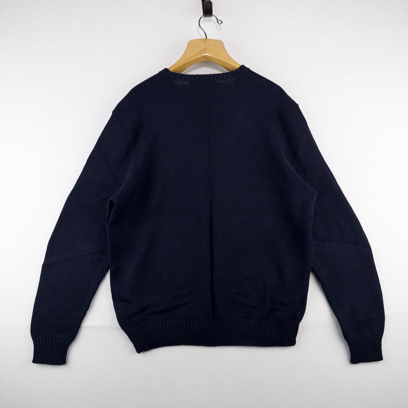 90's Vintage Polo Ralph Lauren Sweater Men's XL Navy Blue Crewneck Pima Cotton