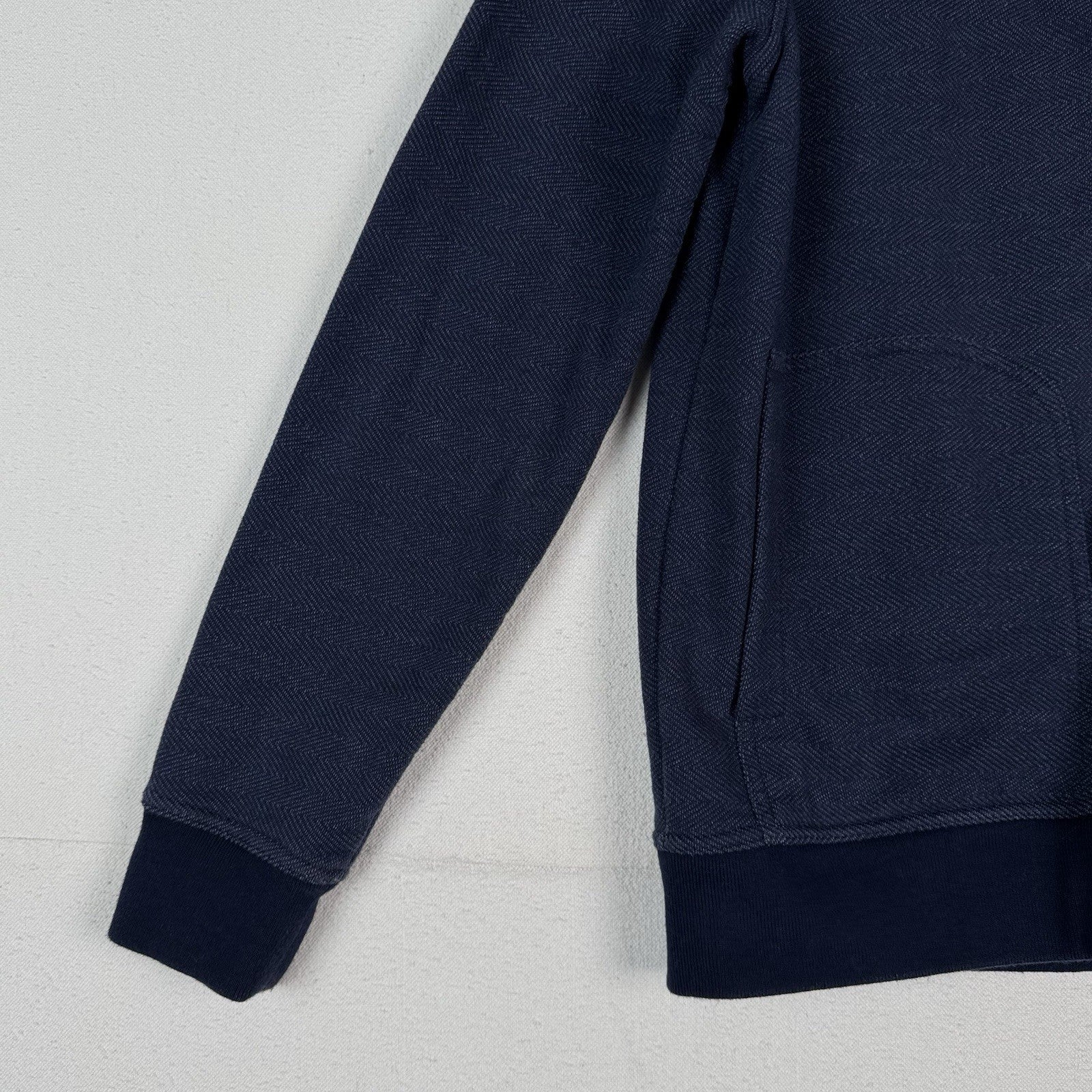 Banana Republic Zip/Button Sweater Herringbone Blue Men’s Large Jacket