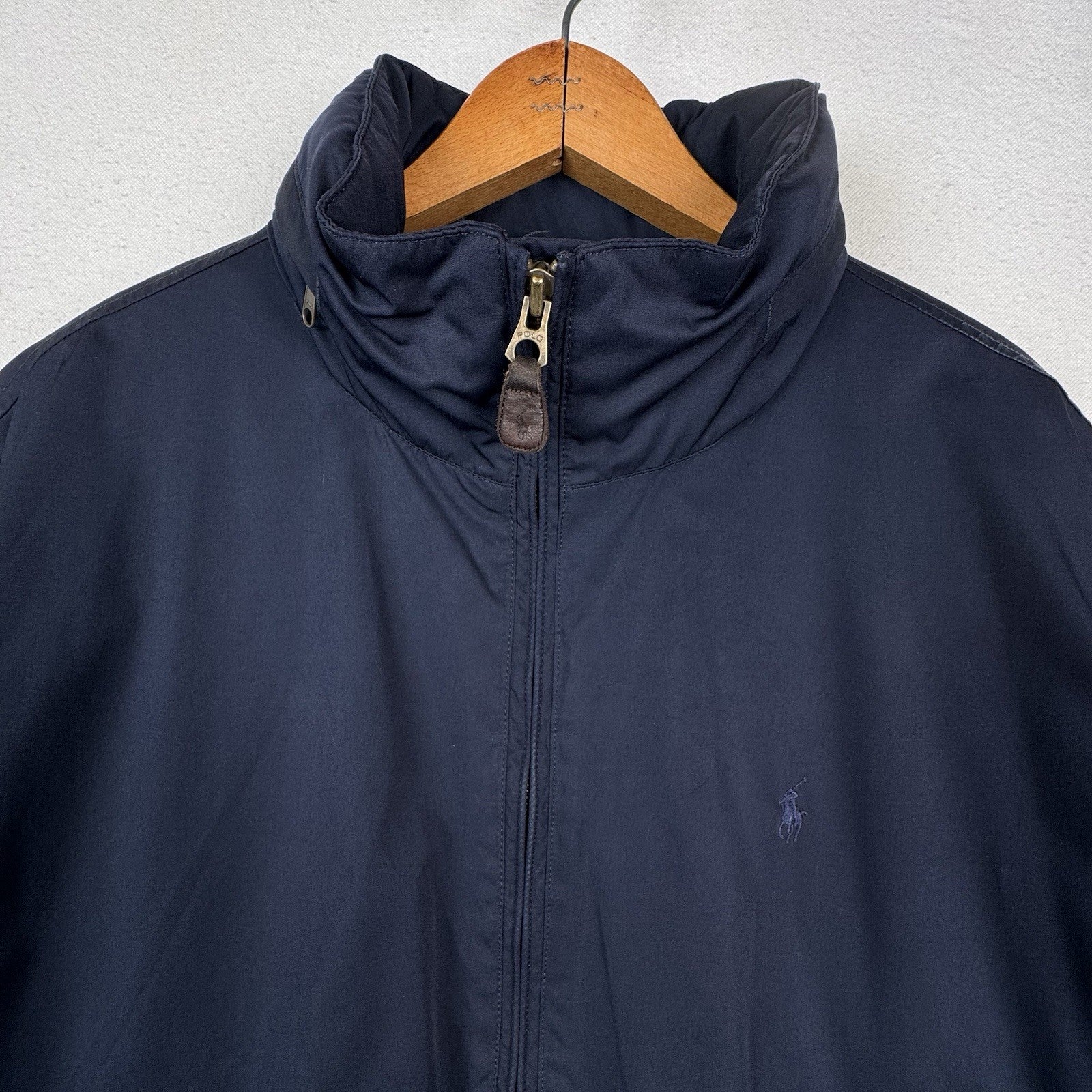 Vtg Polo Ralph Lauren 2XL Stowaway Hood Fleece Lined Harrington Bomber Jacket