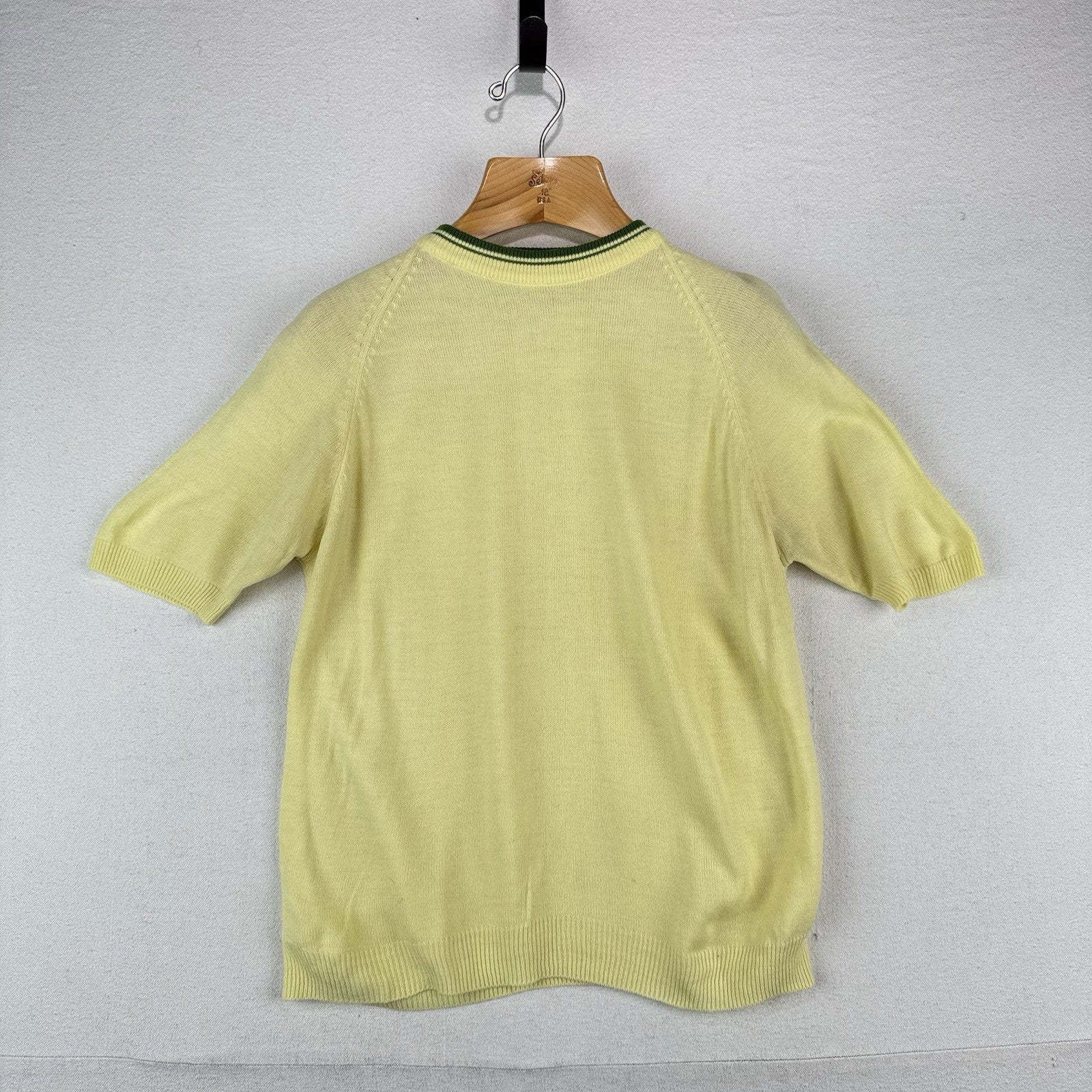 60’s Vtg Penney Town Craft S/S Yellow Knit Sweater Tee Acrylic Medium (38)