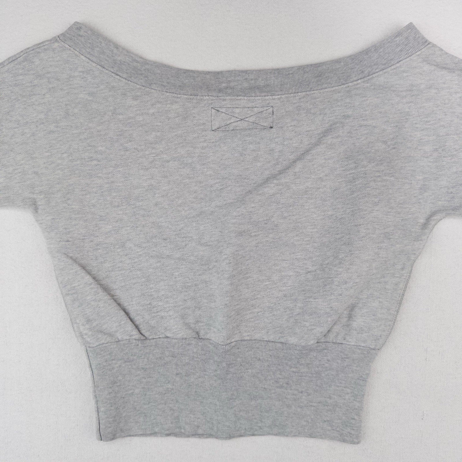 90’s Vtg Abercrombie & Fitch Women’s S Gray Off Shoulder Sweatshirt Flock Print