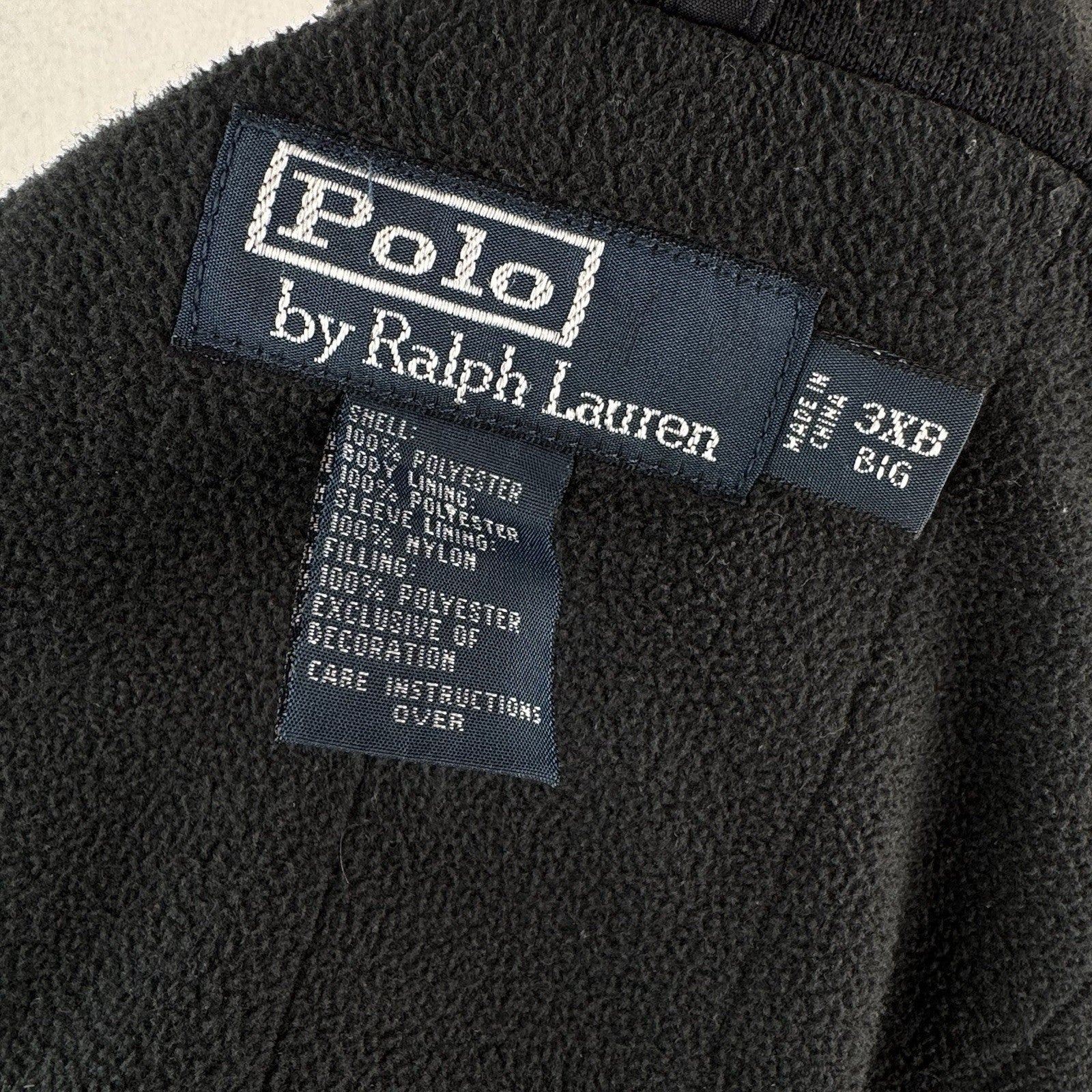 Vtg Polo Ralph Lauren Harrington Jacket Mens 3XB Black Stowaway Hood *Read