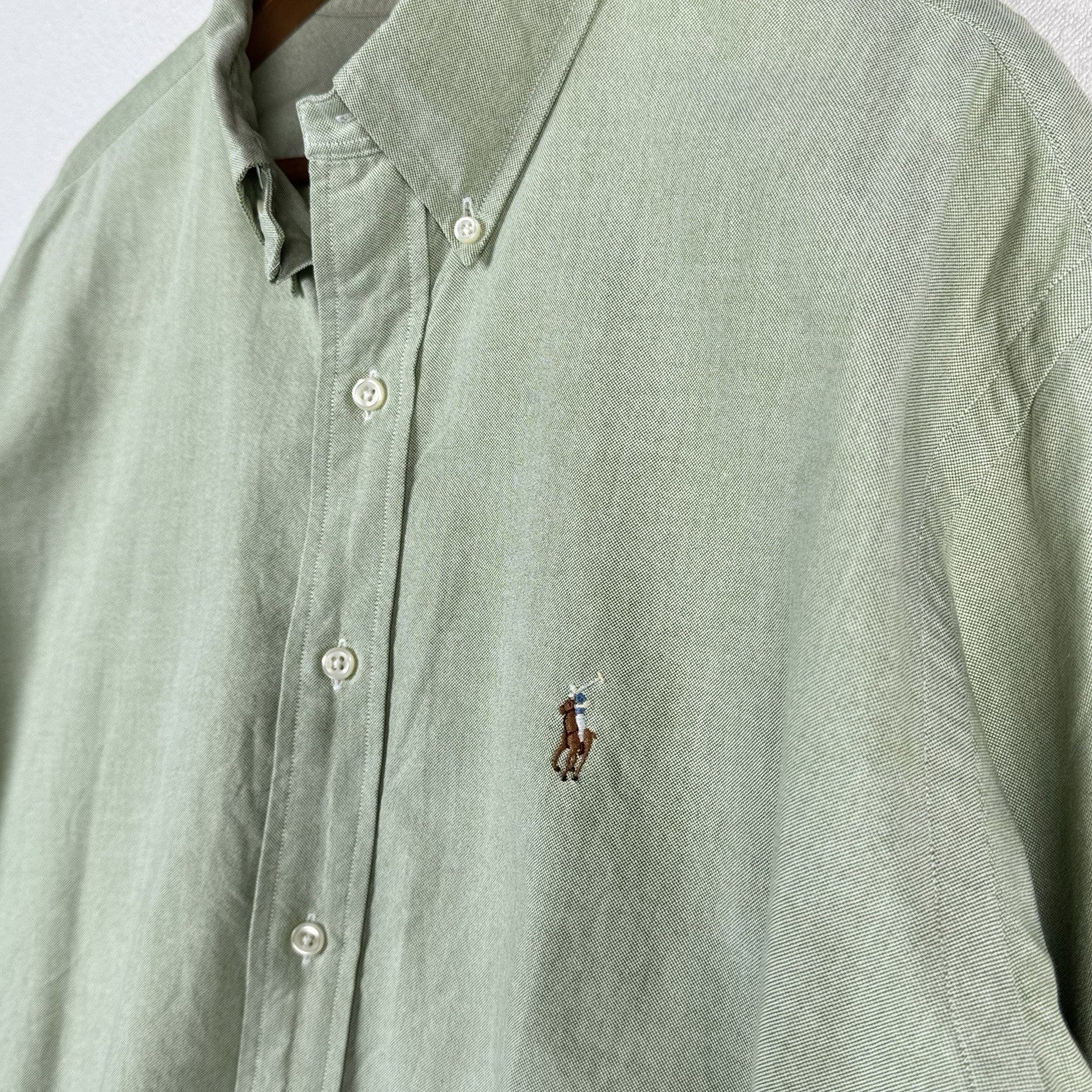 Polo Ralph Lauren Yarmouth Cotton Oxford Long Sleeve Shirt 17 34/35 Green