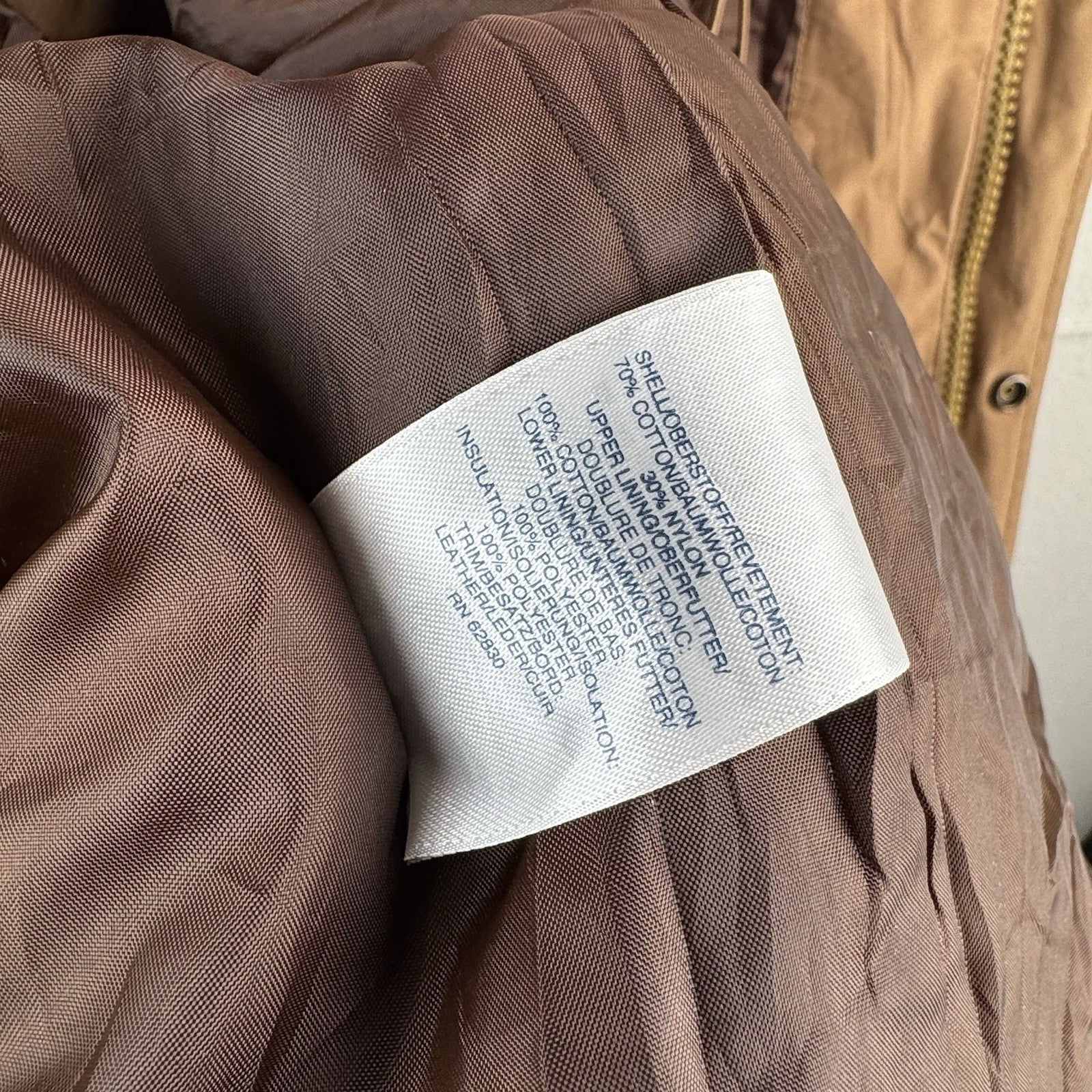 Lands' End Men's Bayfield Cotton Parka Camel Color Size XLT (46-48) *Read