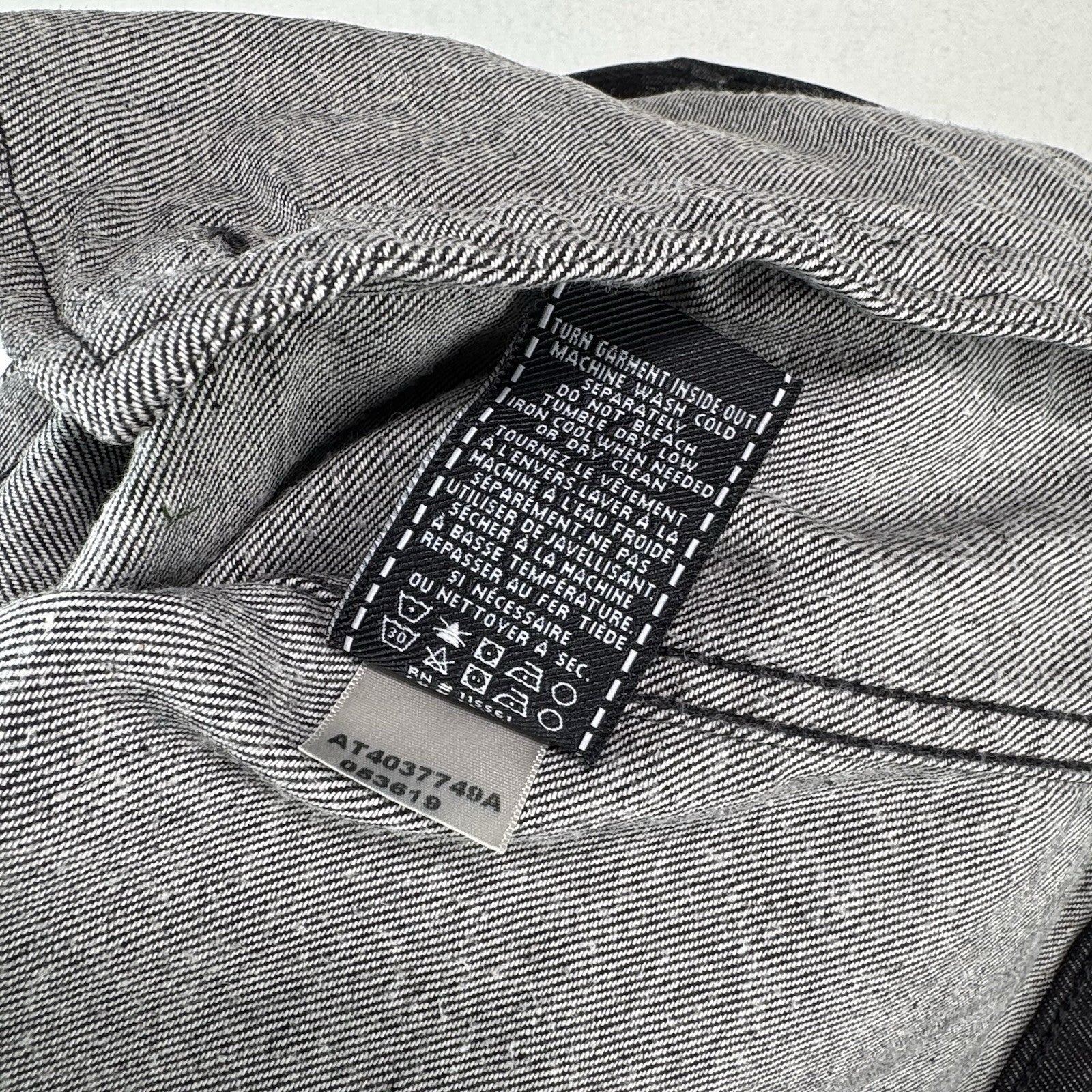 7 For All Mankind Denim Perfect Trucker Jacket Mens Large Black Stretch