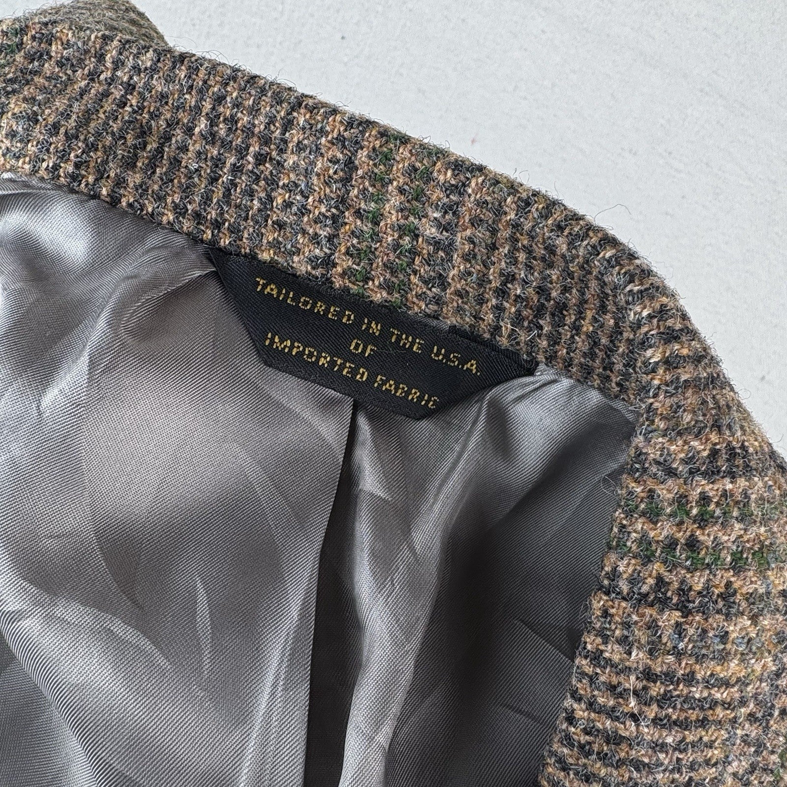 The Andover Shop Plaid Tweed Wool Blazer Jacket Sport Coat Men’s 42 21”x30” USA