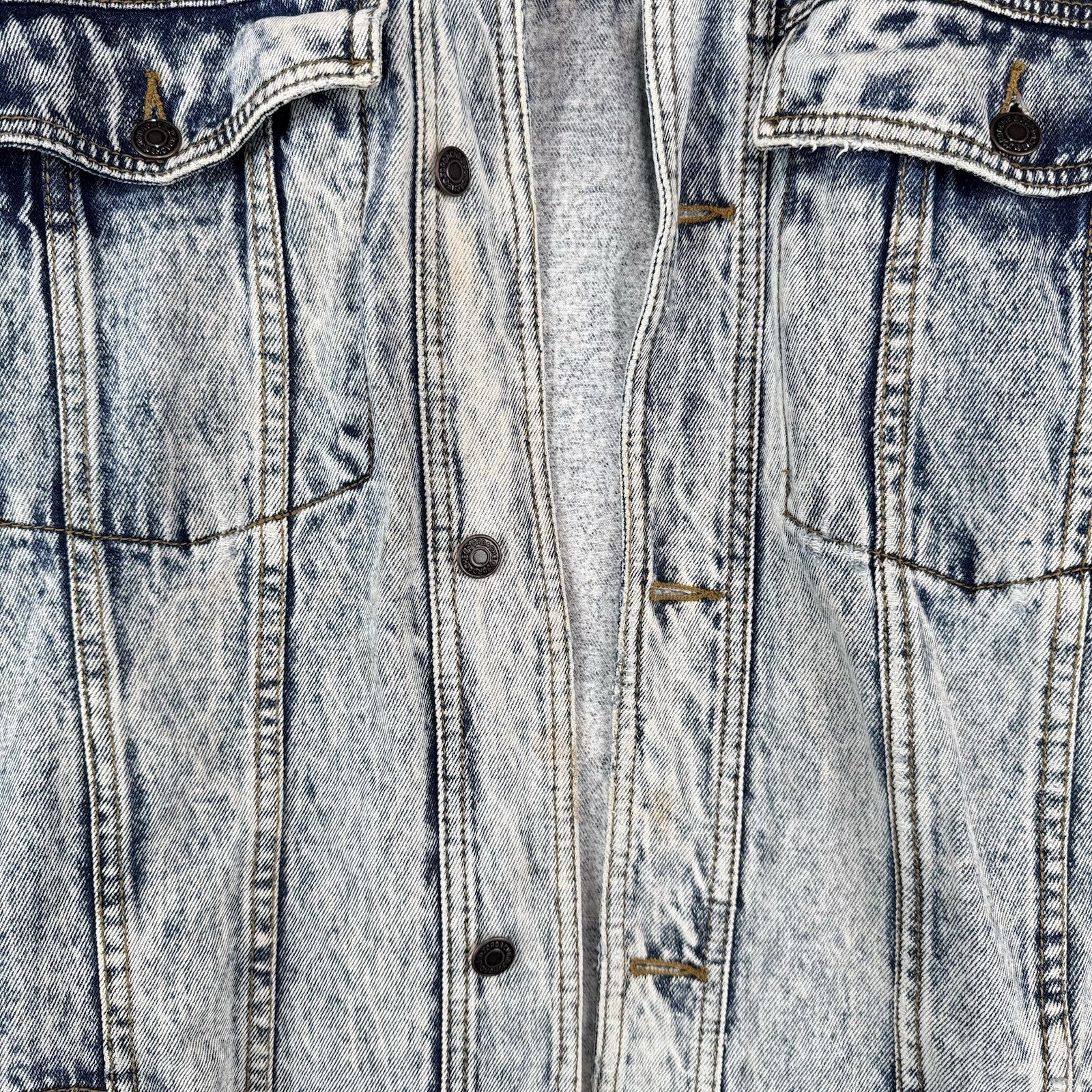 80s Vtg Jordache Acid Wash Light Blue Denim Jacket Long 3/4" Sleeve Women's S
