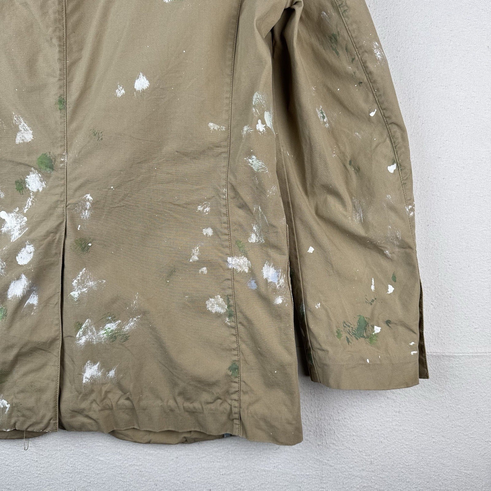 Polo Ralph Lauren Hand-Painted Men’s S Blazer Jacket Cotton Beige Unstructured