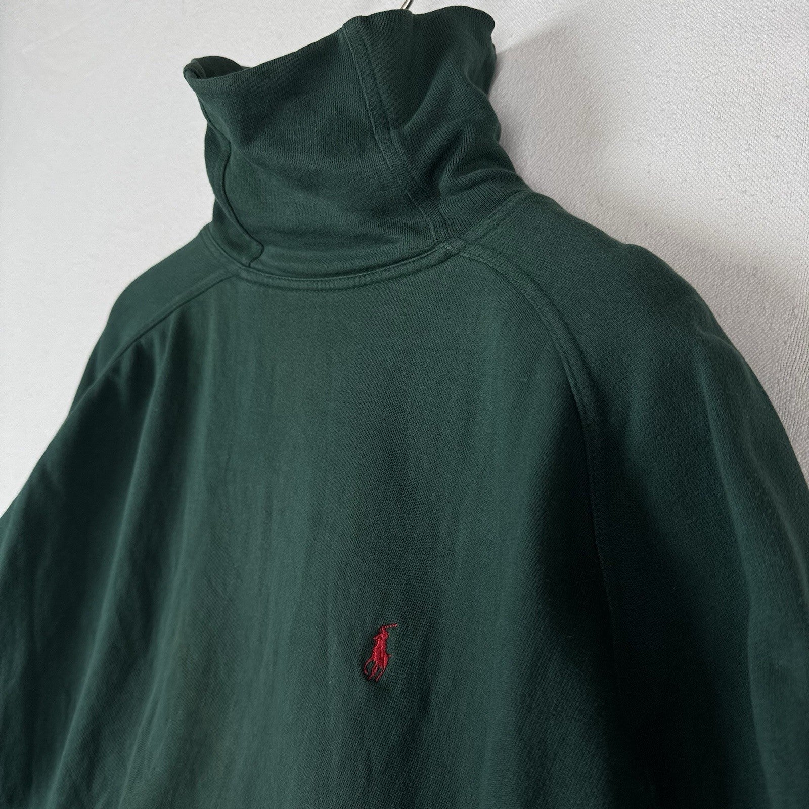 Vintage 80s Polo Ralph Lauren Men’s L Mock-neck Sweatshirt Green Made In USA