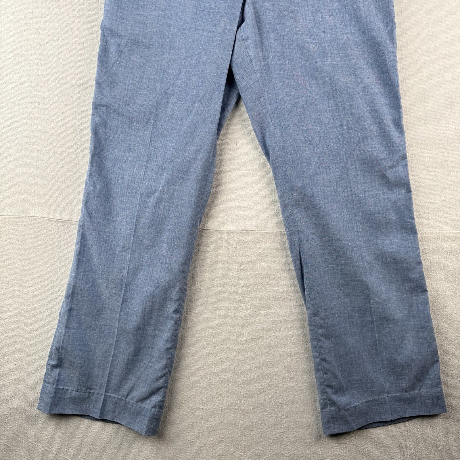 1950's/60's Vintage LL Bean Men's 32x30 Linen-blend Blue Chambray Chino Pants