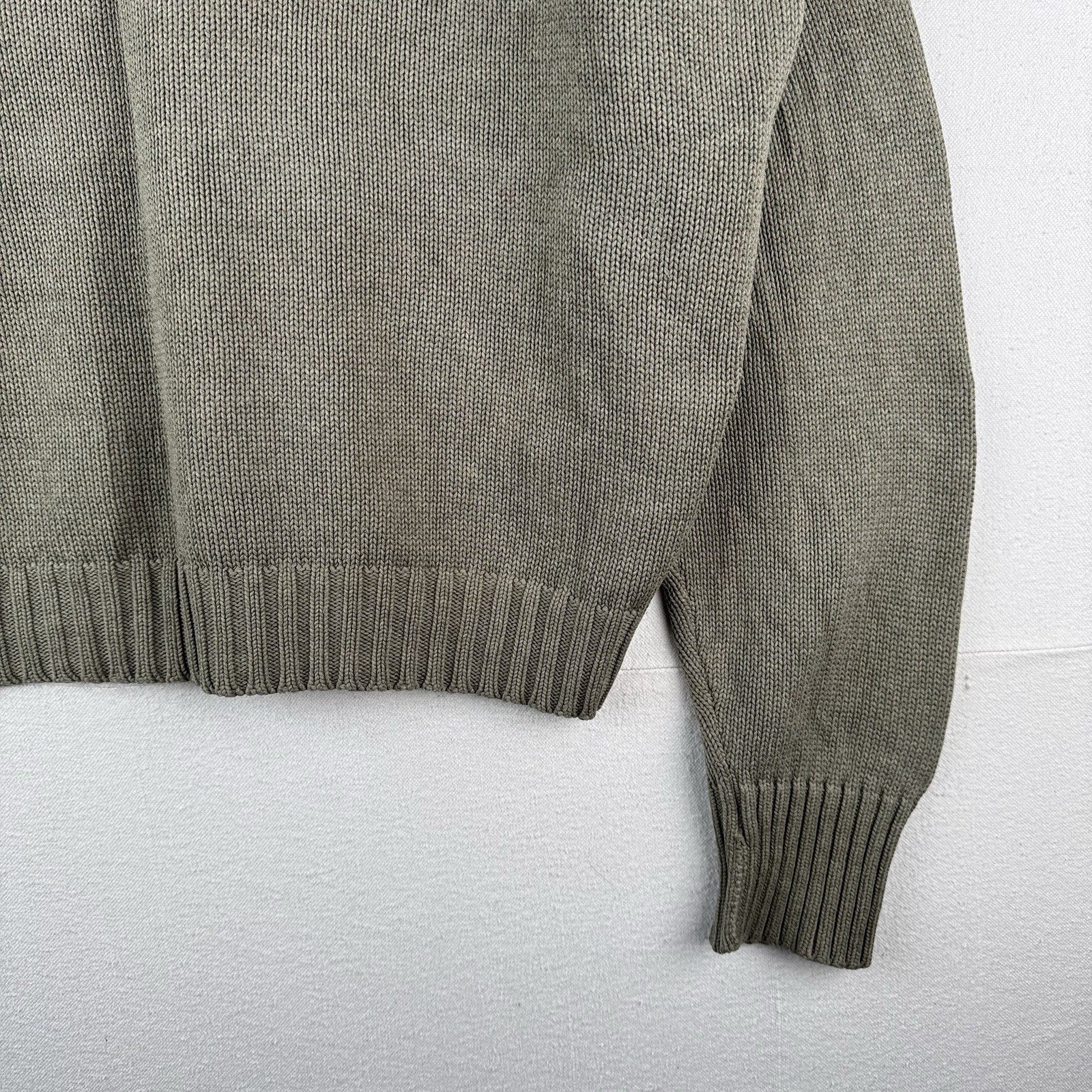 90s Vintage Polo Ralph Lauren Men’s 2XL Olive Marled Knit Sweater 100% Cotton
