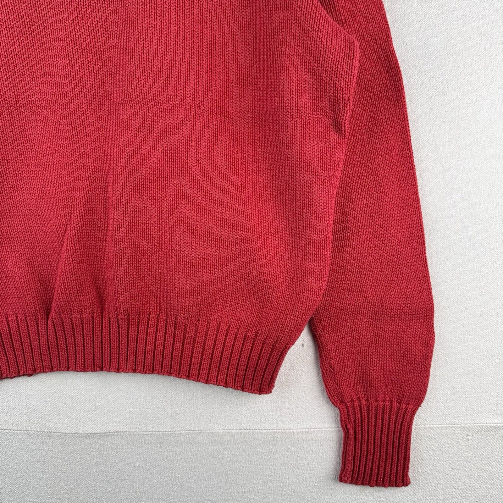 Vintage Ralph Lauren Polo Sport Men’s L 100% Cotton Crewneck Sweater Red