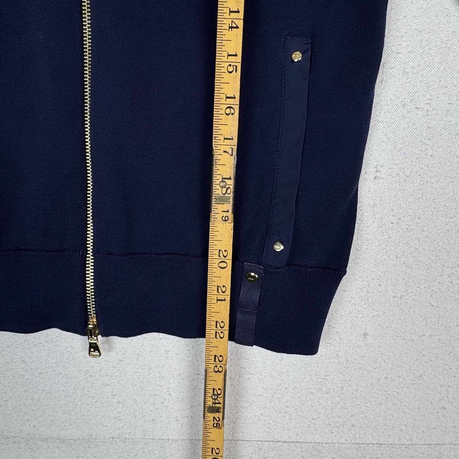 Ralph Lauren Golf Women’s Double Knit Blue Bomber Double Zip Stowaway Hood Small