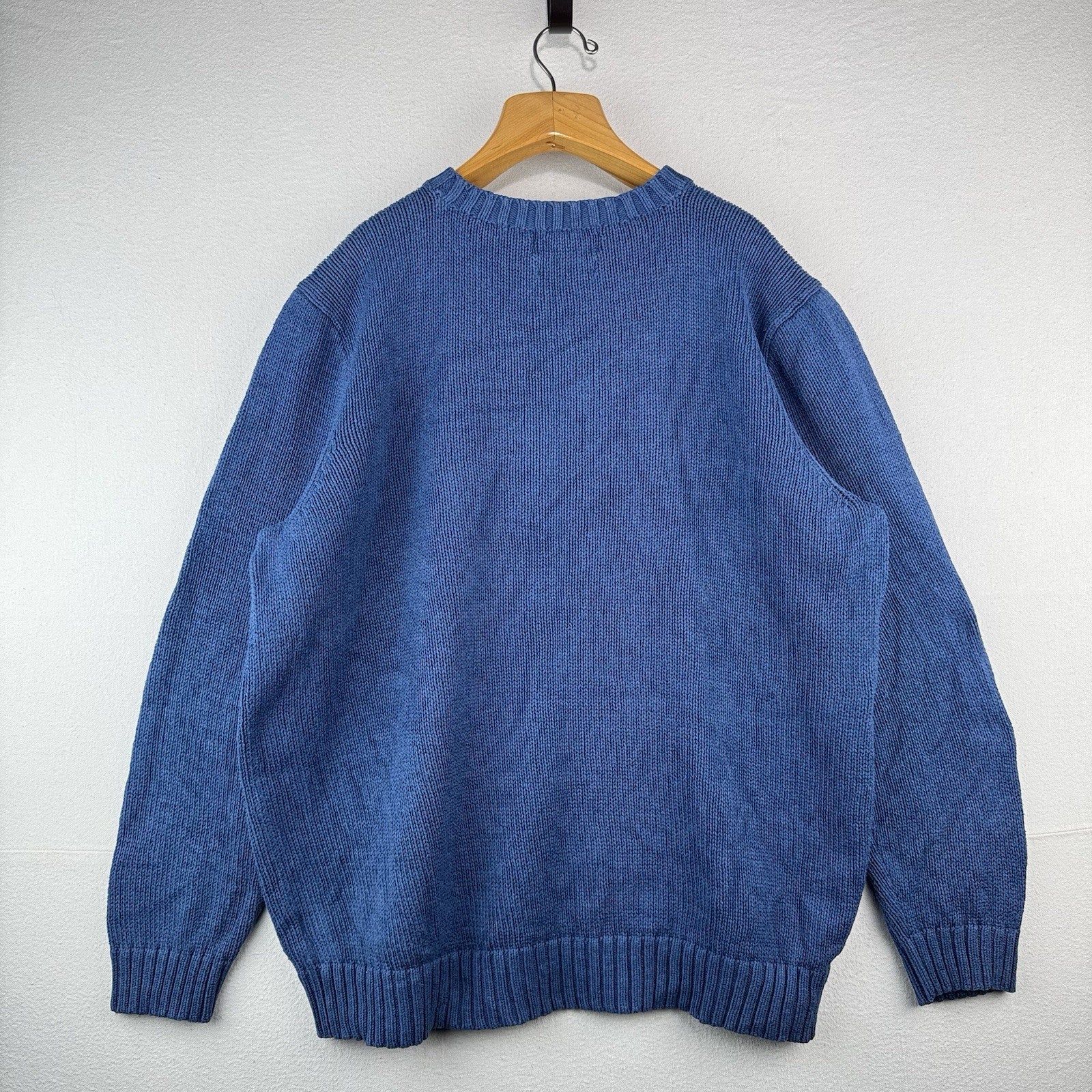 90’s Vintage Polo Ralph Lauren Sweater Men’s 3XLT Blue Knit Cotton