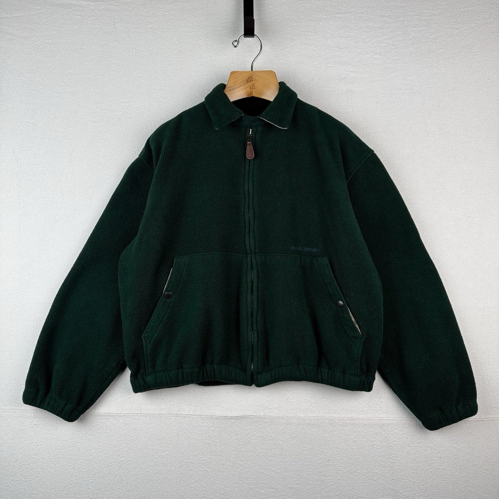 90’s Vintage Ralph Lauren Polo Sport Men’s M Green Fleece Harrington Jacket USA