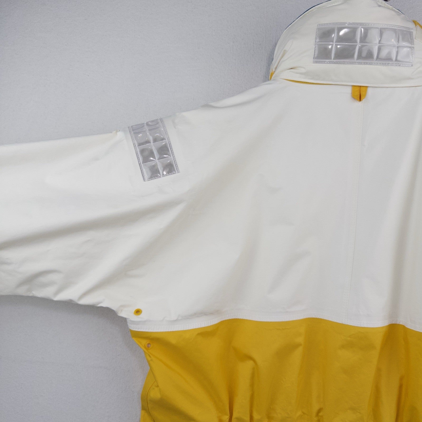 80’s Vtg High Seas Foul Weather Sailing Jacket Hooded Yellow White Men’s M