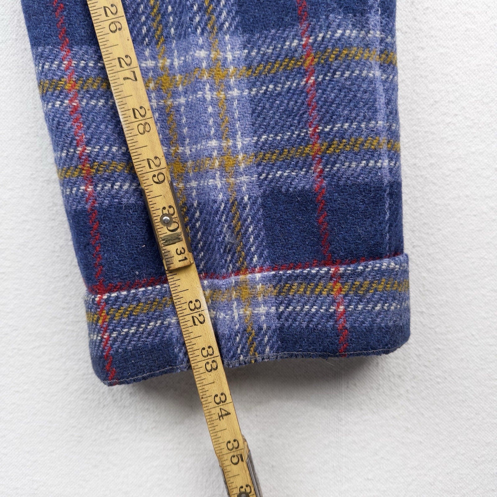 Valentini Bergdorf Goodman Blue Tartan Plaid Wool Trousers Men’s 30x33 Pants 50