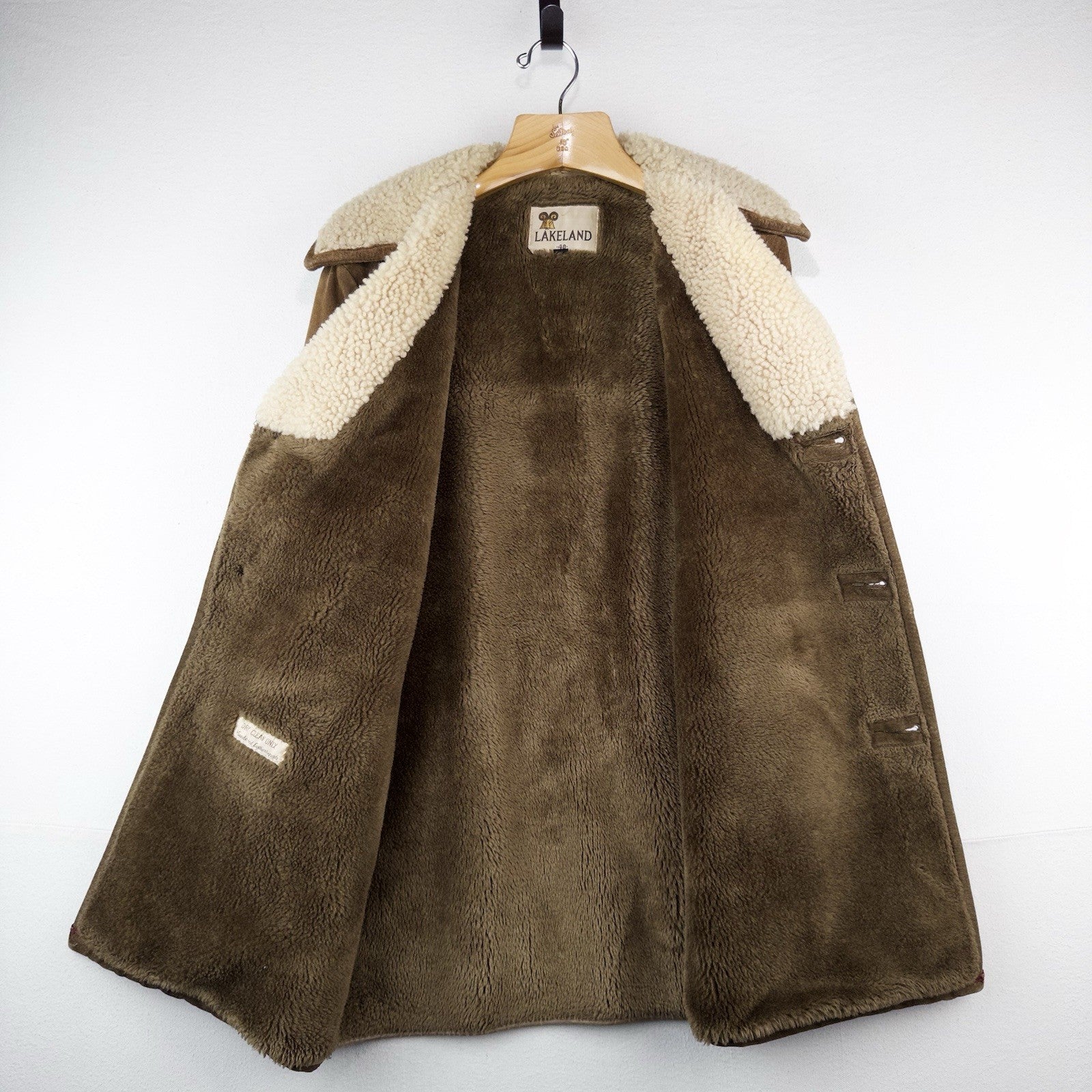 60’s Vtg Lakeland Suede Shearling Rancher Jacket Sherpa Collar Men’s 40 Long USA
