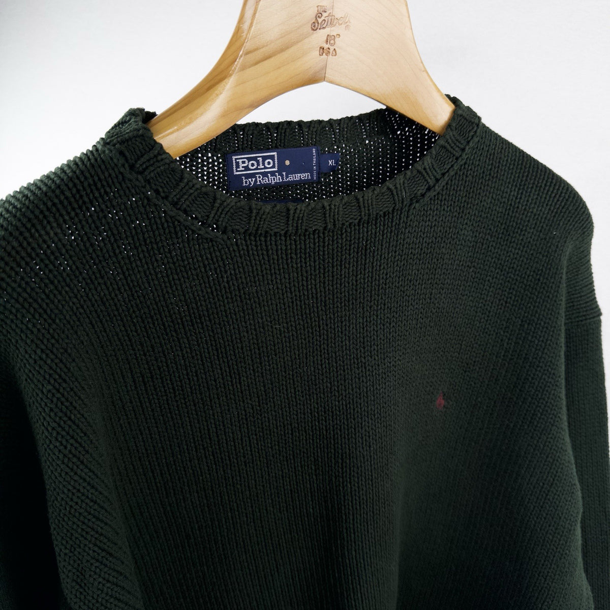 90’s Vtg Polo Ralph Lauren Sweater Mens XL Green Cotton Crewneck