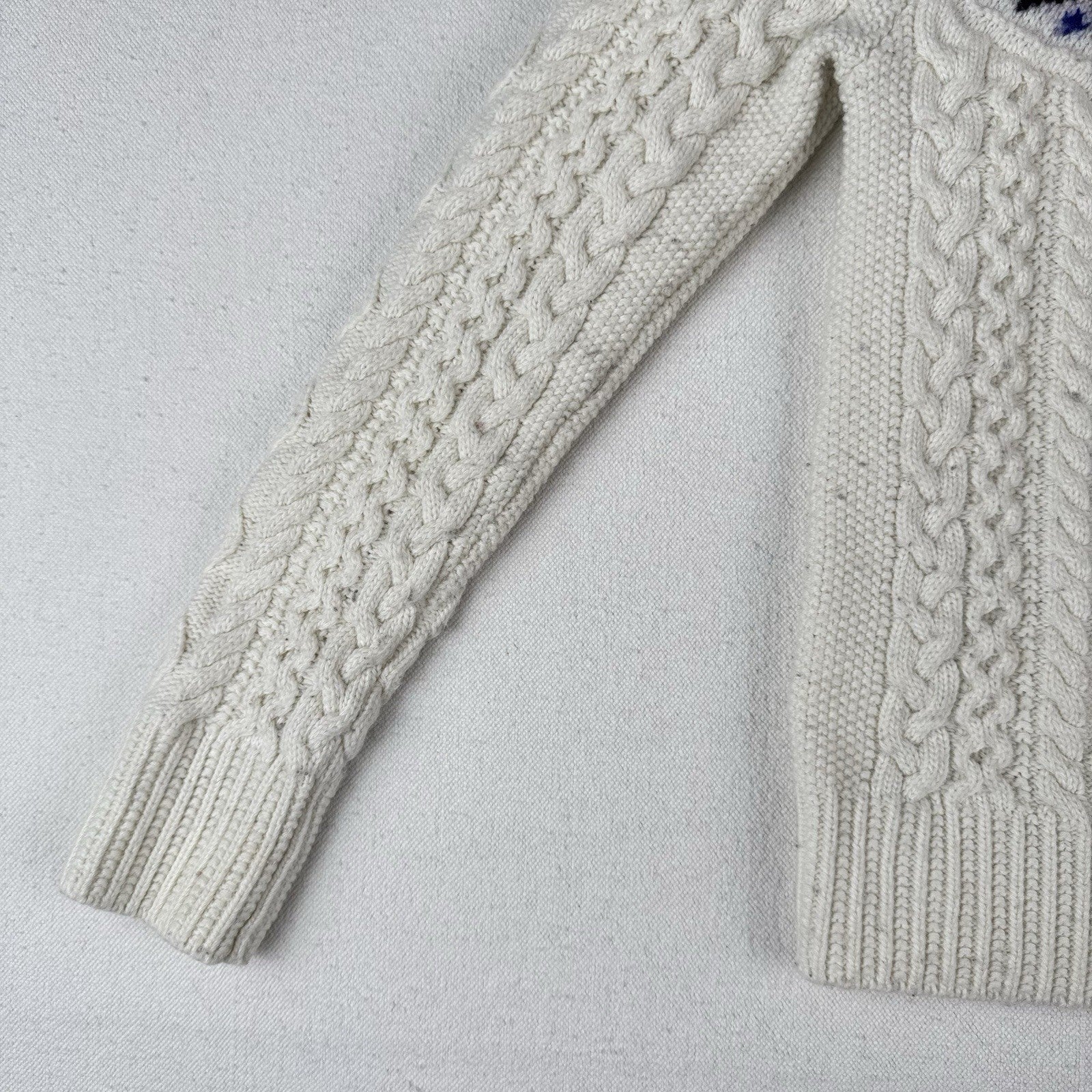 Polo Ralph Lauren Girl’s Small (7) Fair Isle Aran Knit Sweater Cream Colorful