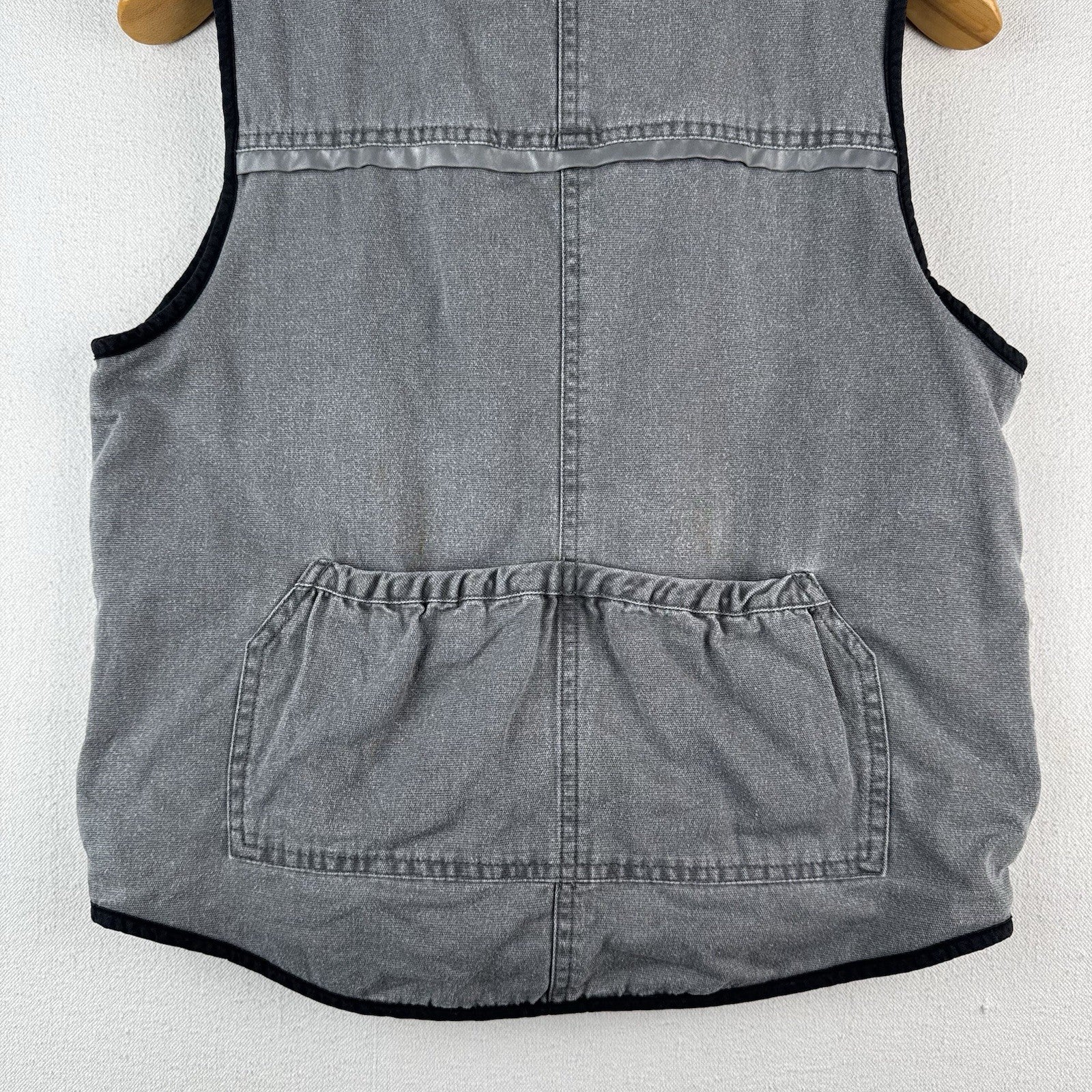 Vtg L.L. Bean Aztec Canvas Vest Kids M 10-12 Southwestern Zip Western Gray