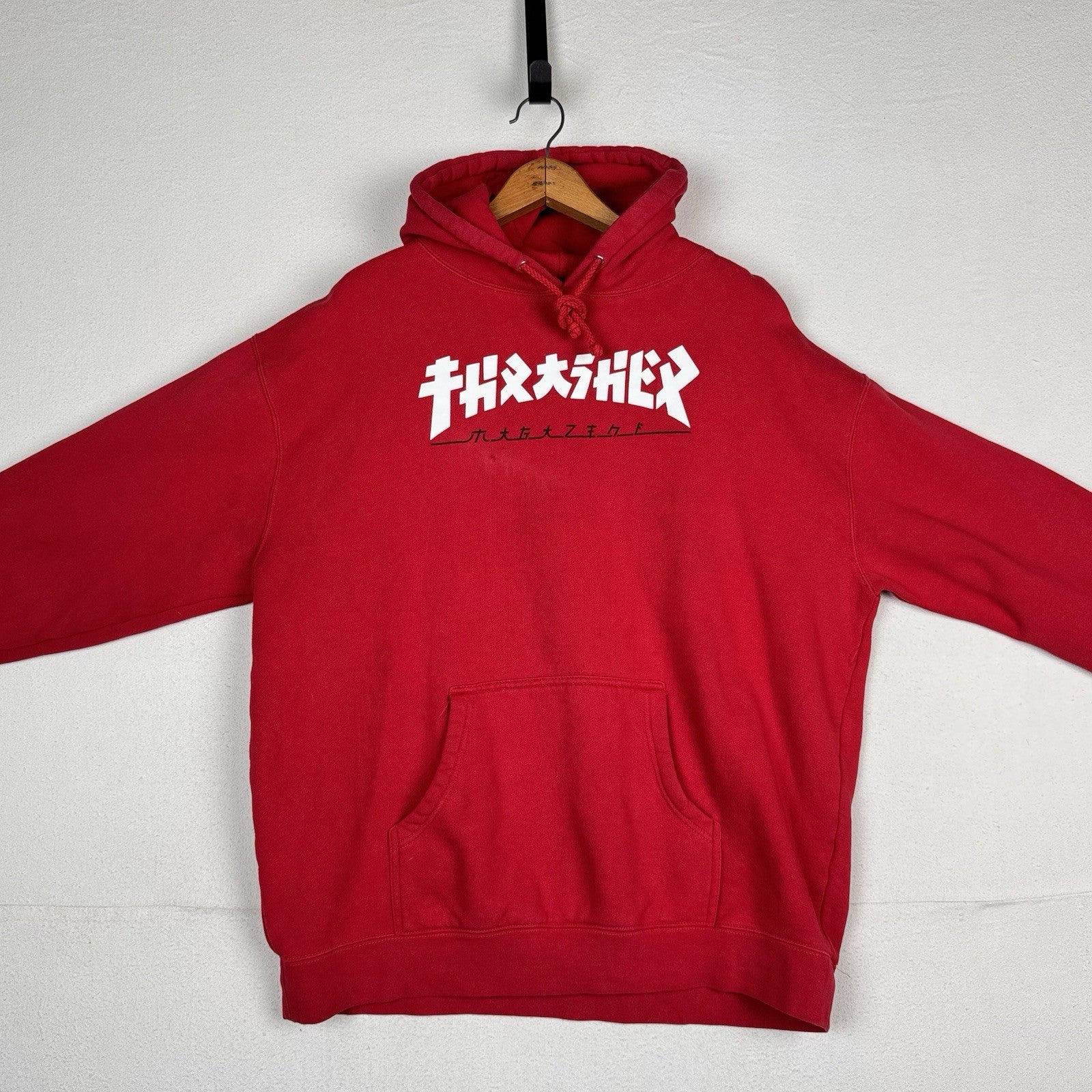 Thrasher Magazine Godzilla Skateboard Red Hoodie Men’s XL Japanese Streetwear