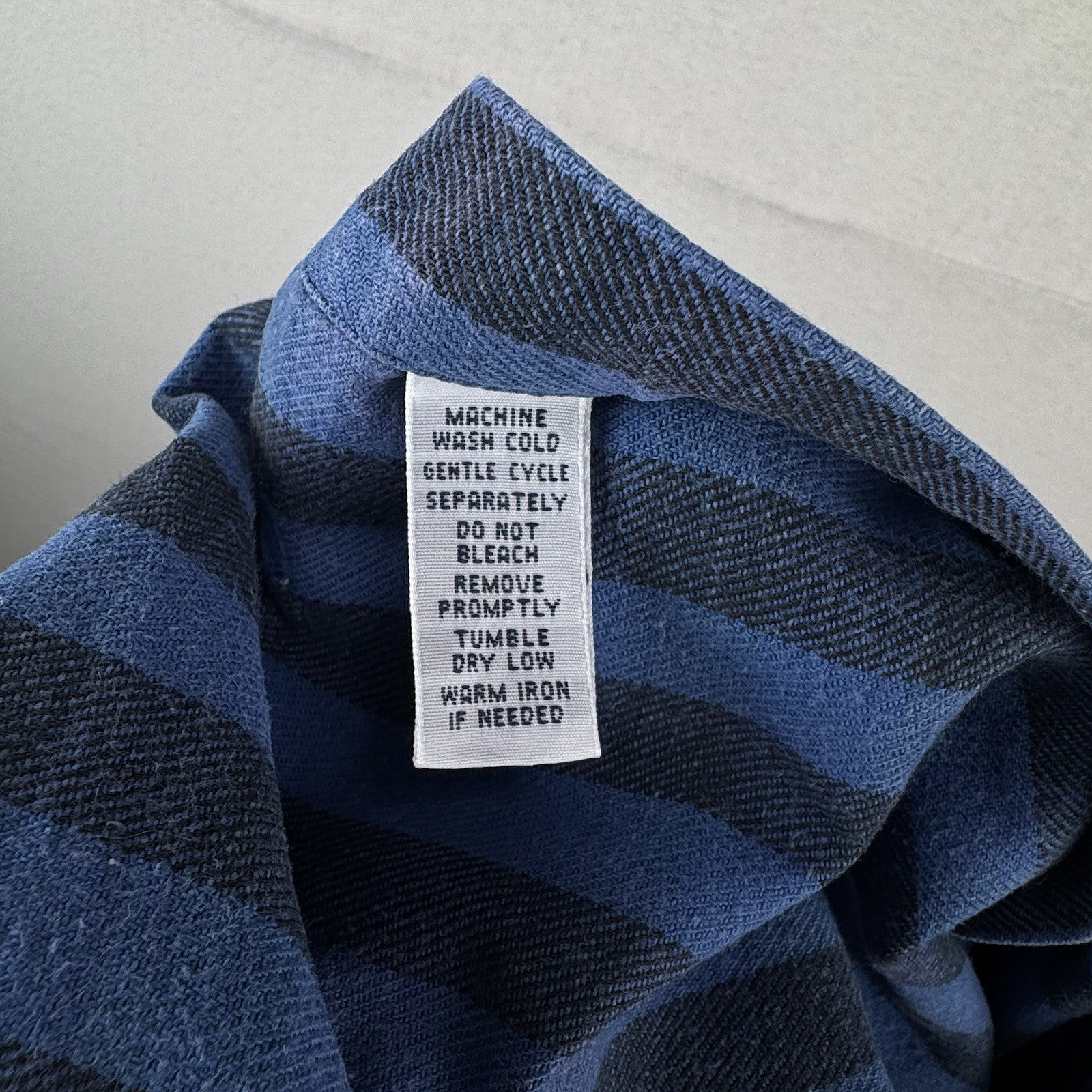 90’s Vtg Polo Ralph Lauren Indigo Blue Stripe Men’s 2XL Heavyweight Shirt *Read
