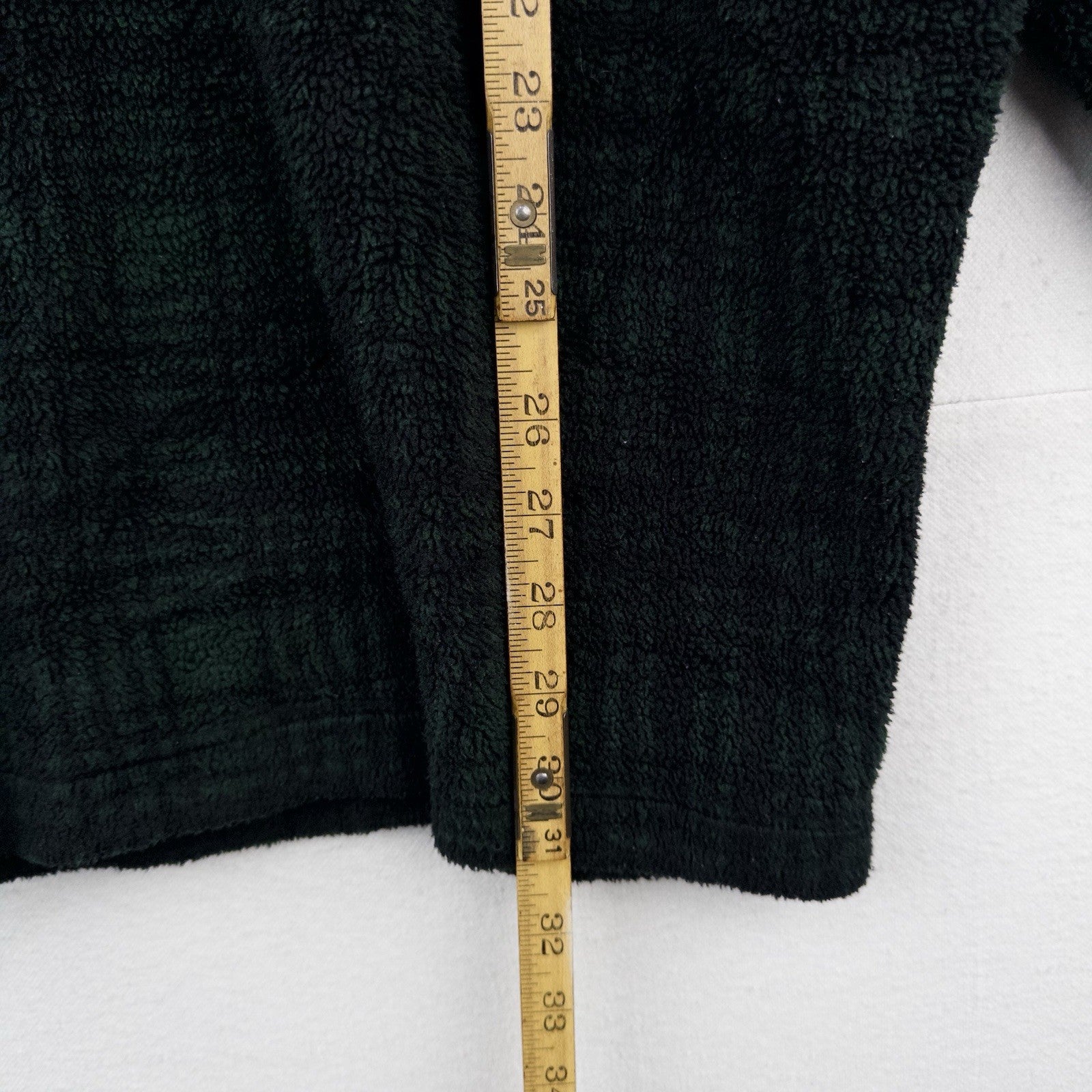 90’s Vtg Polo Ralph Lauren Hoodie Mens XL Green 1/4 Zip Tartan Plaid Fleece USA