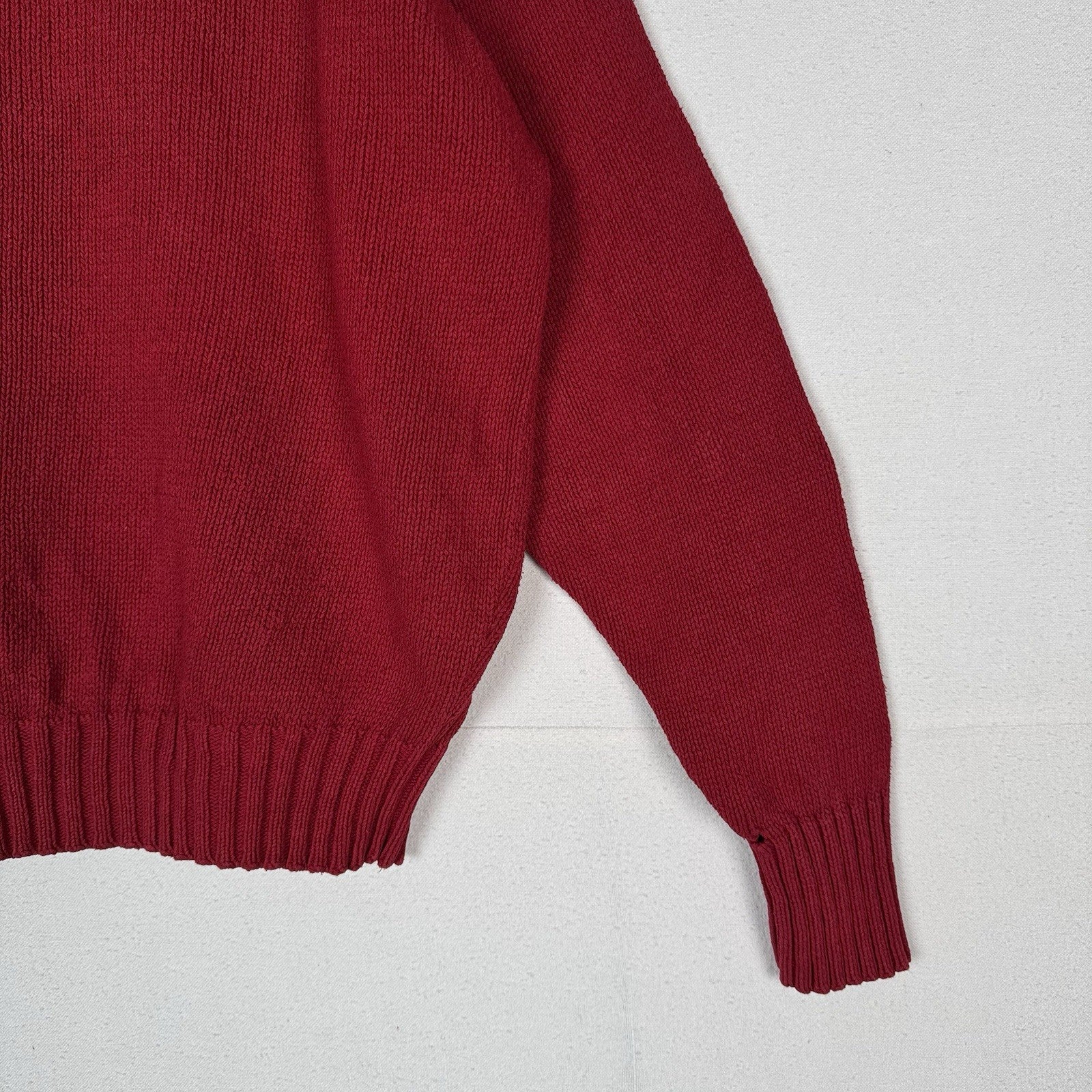 90’s Vintage Polo Ralph Lauren Mens 2XL Sweater Red Knit Crew 100% Cotton *Read