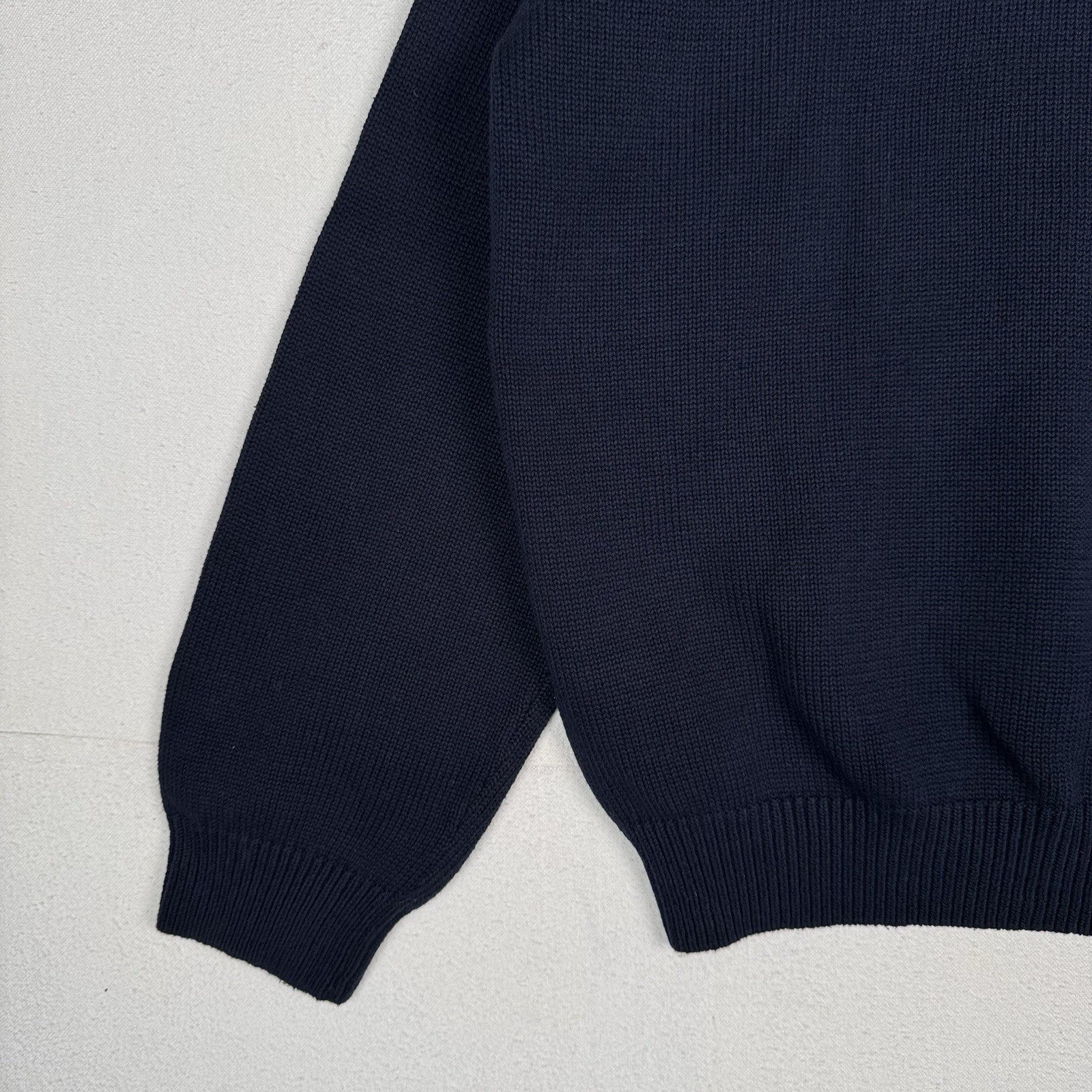 Vintage Tommy Hilfiger Men's Knit Cotton Navy Blue Crewneck Sweater XL