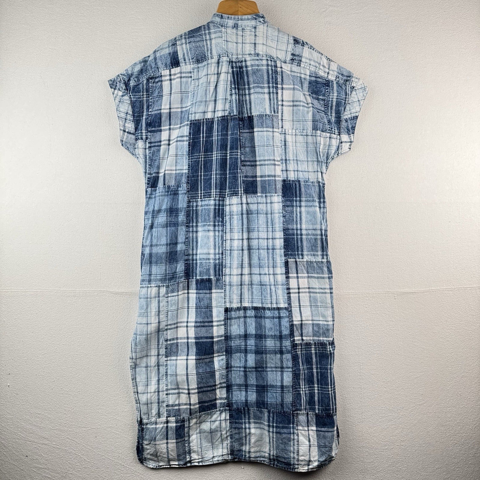 Polo Ralph Lauren Plaid-Patchwork Henley Cotton Shirt Dress Women’s 6