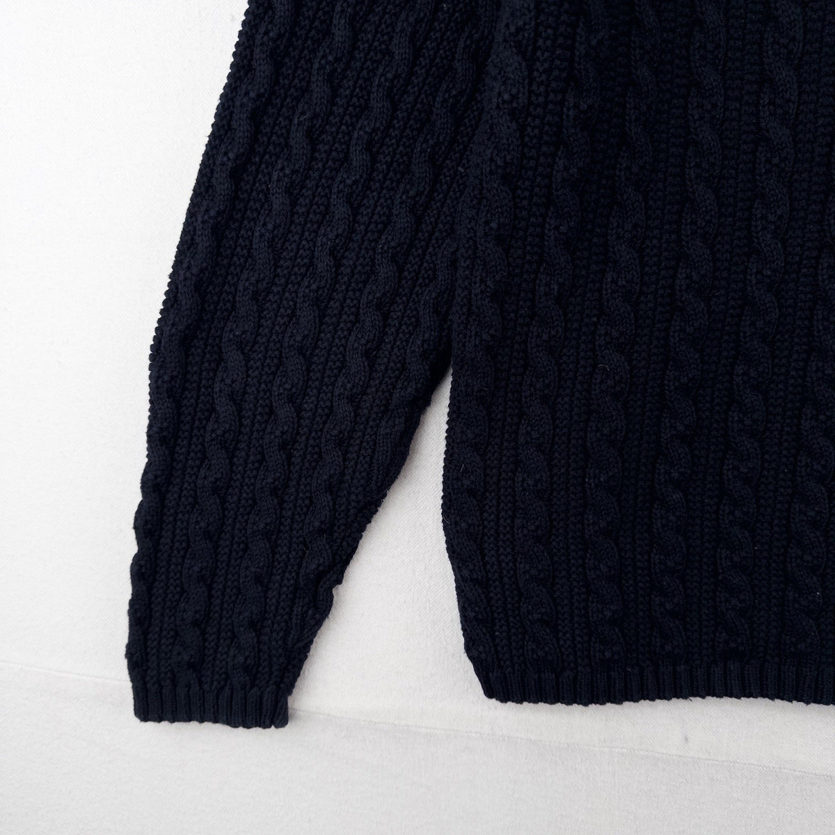 80’s Vtg Lands End Sweater Womens L 14-16 Blue Fisherman Cable Knit Pullover USA