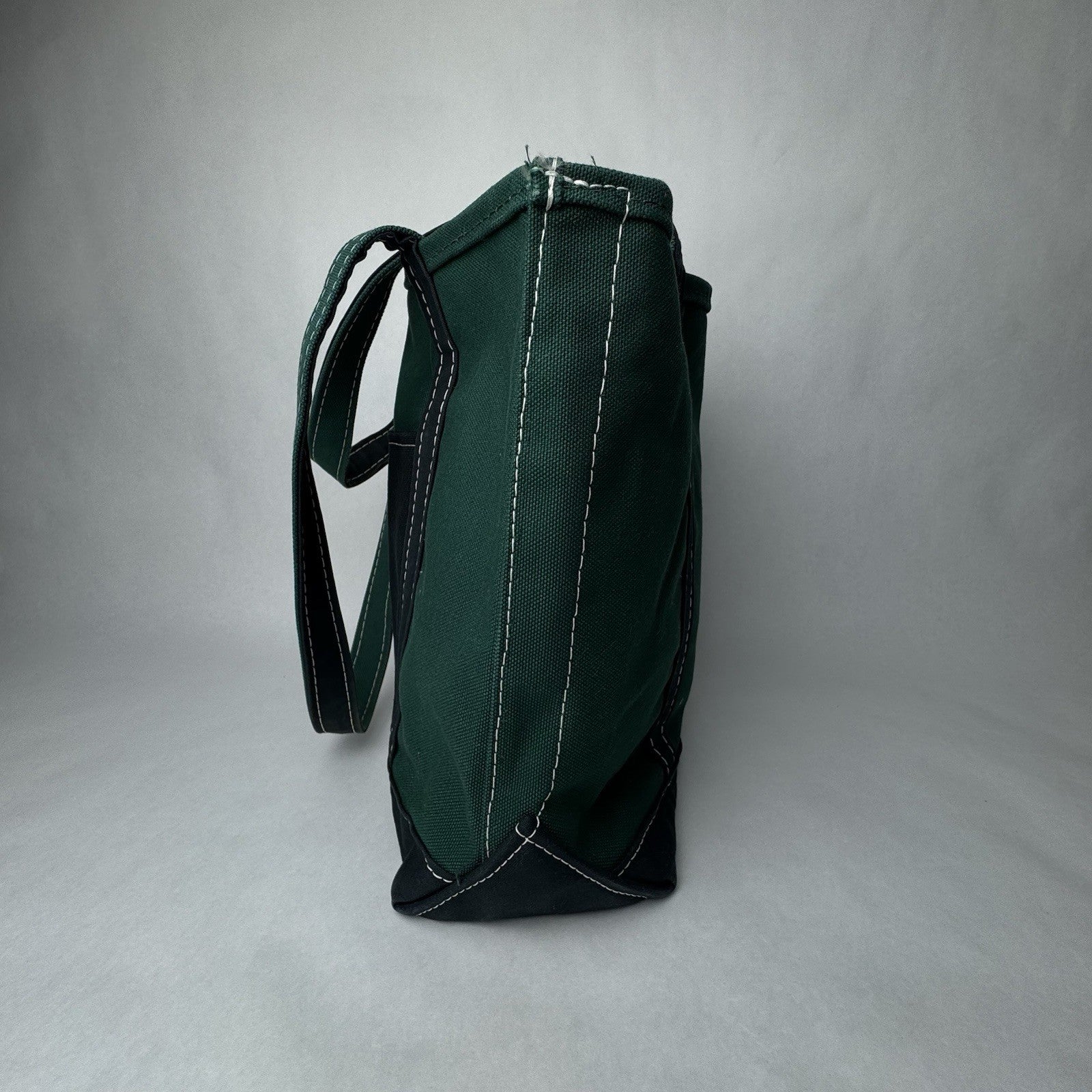 L.L. Bean Two-Tone Boat & Tote Bag Green And Navy Blue Made in Usa Size Large