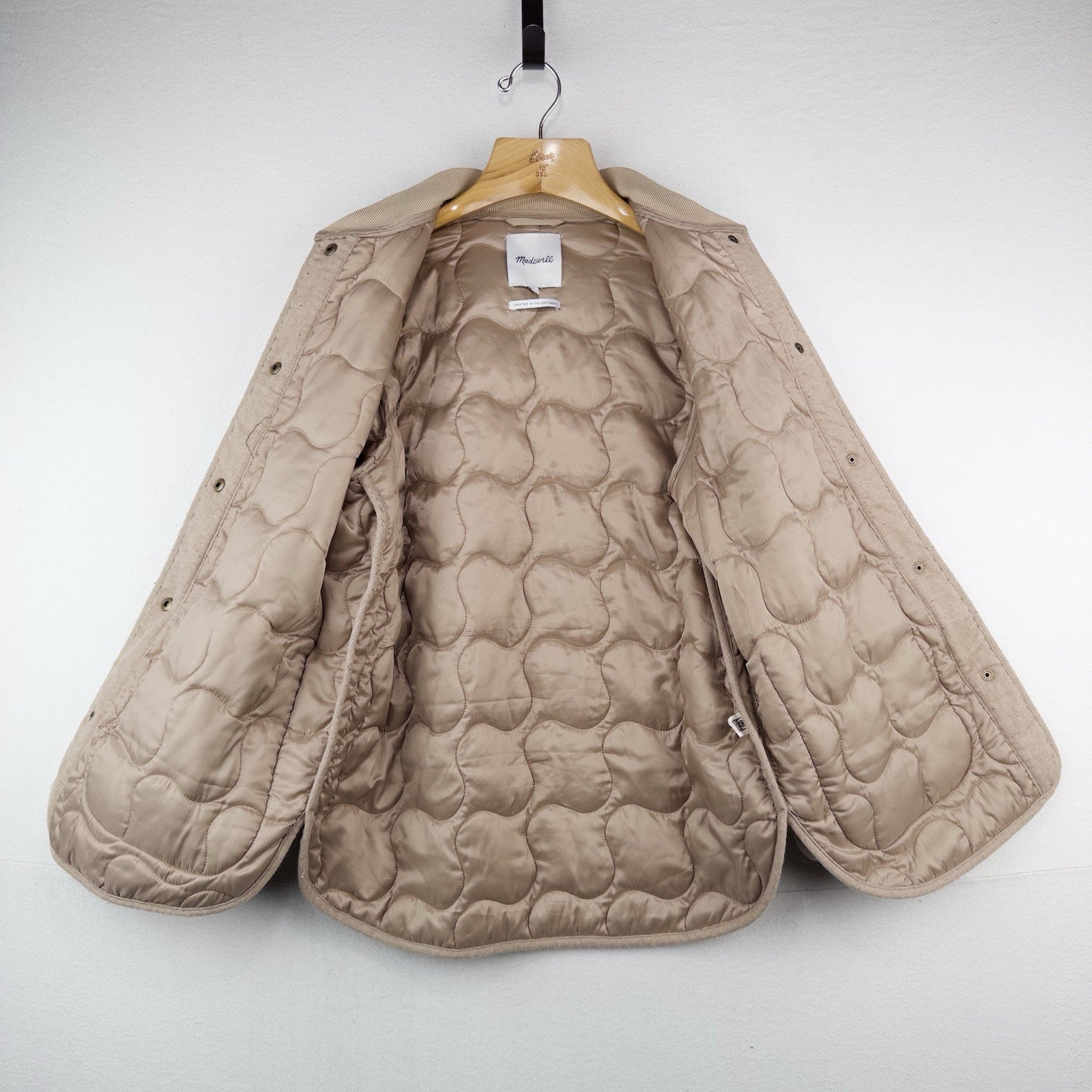 Madewell Quilted Oversized Wool Bomber Jacket Women’s Small Beige