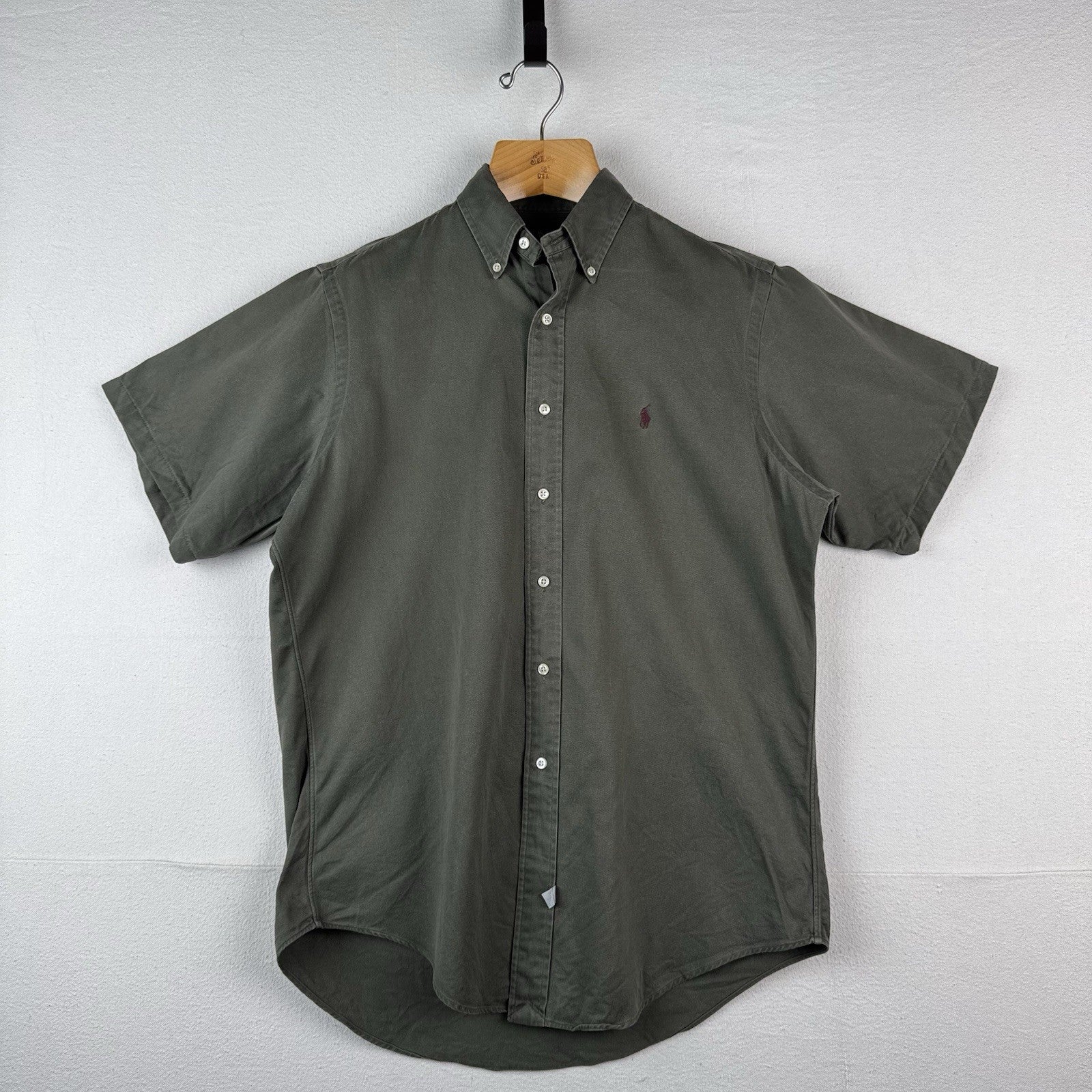 Vintage Ralph Lauren Men’s Medium Green Short Sleeve Button Down Shirt