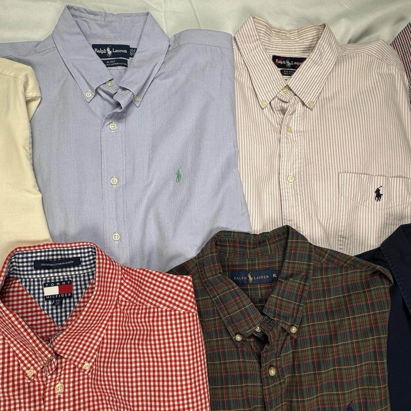 Lot of 10 Ralph Lauren, Tommy, Abercrombie Long Sleeve Oxford Shirts M,L,XL,2XL