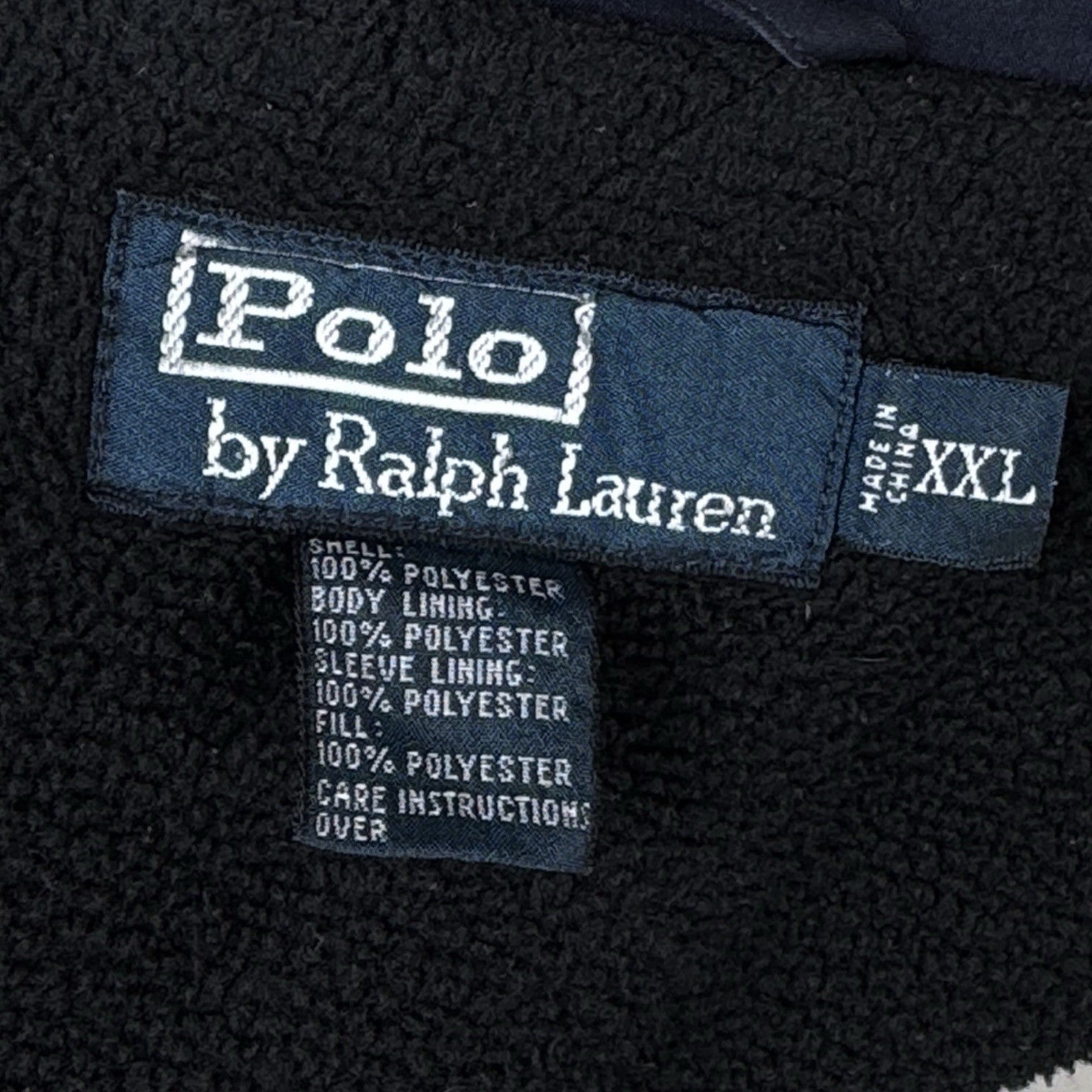Vtg Polo Ralph Lauren 2XL Stowaway Hood Fleece Lined Harrington Bomber Jacket