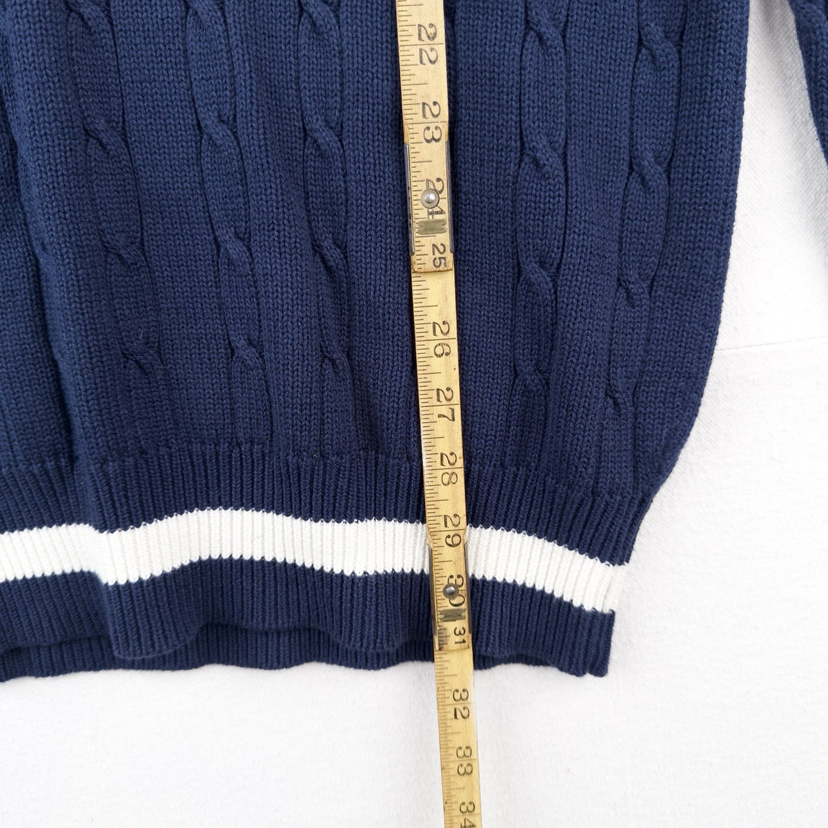 Howard University Cricket Tennis V-Neck Patch Cable Knit Sweater Blue XL HBCU