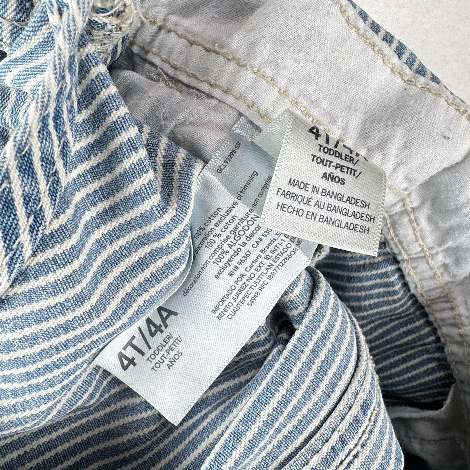 OshKosh B’gosh Blue Hickory Stripe Overalls Size 4T Vestbak