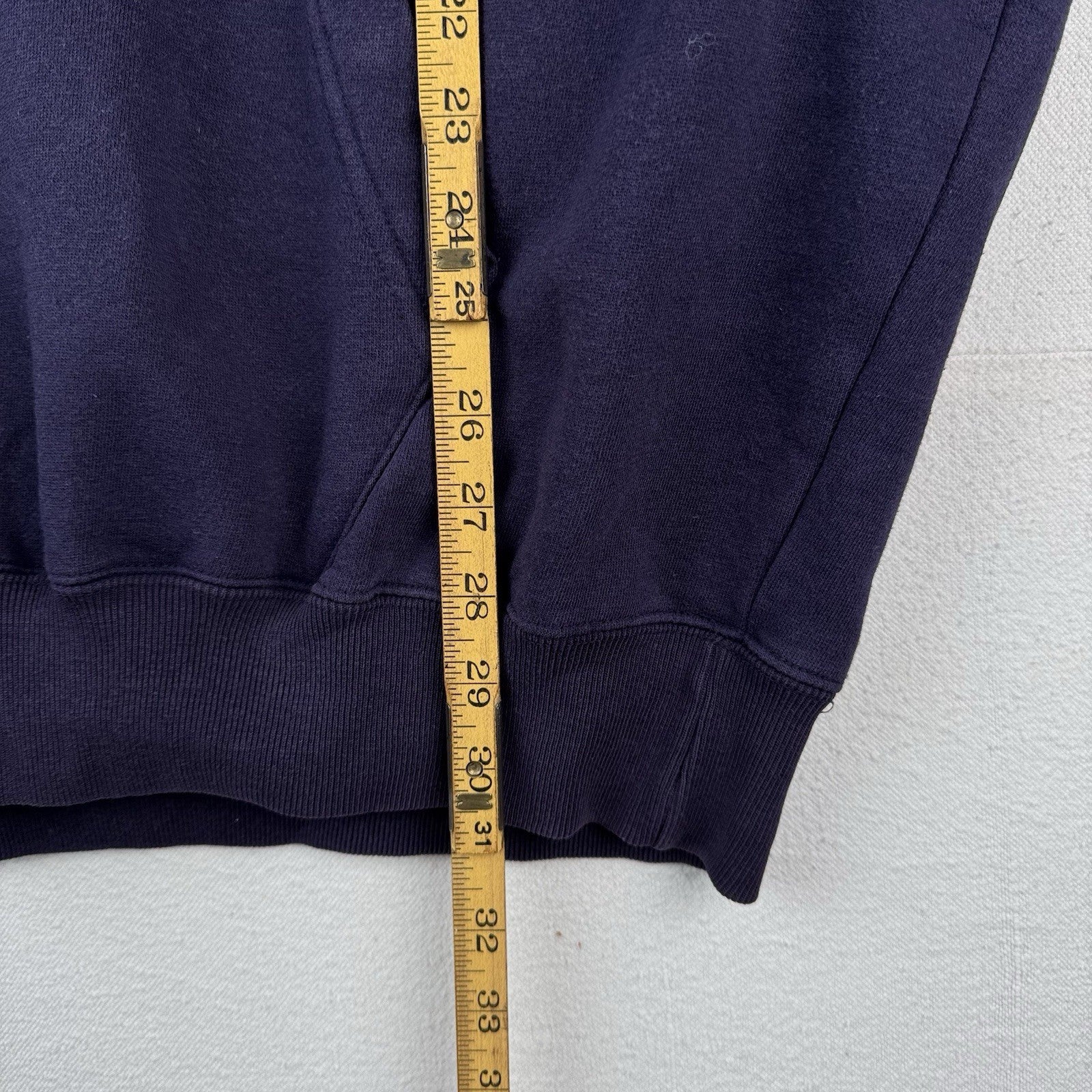 90’s Vtg GAP Athletic Hoodie Men Large Blue Button Drawstring Faded Distressed