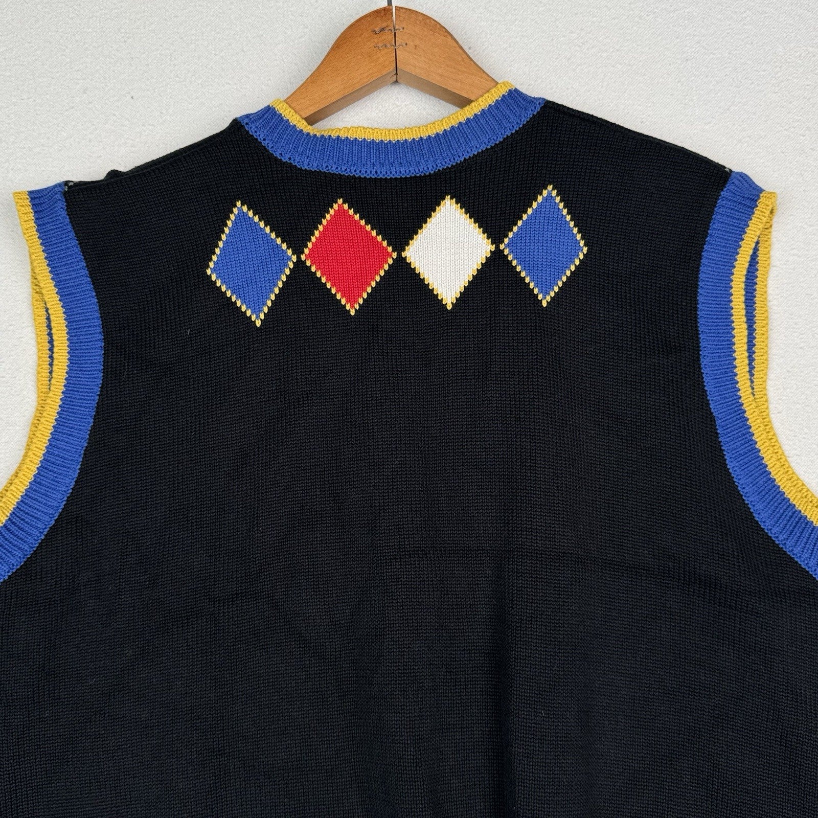 Vintage Fubu Argyle Sweater Vest Black Mens’s Size Large