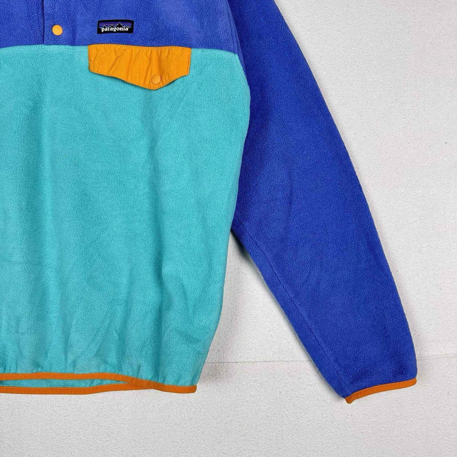 Patagonia Lightweight Synchilla Snap-T Fleece Pullover Men M Aqua Turquoise