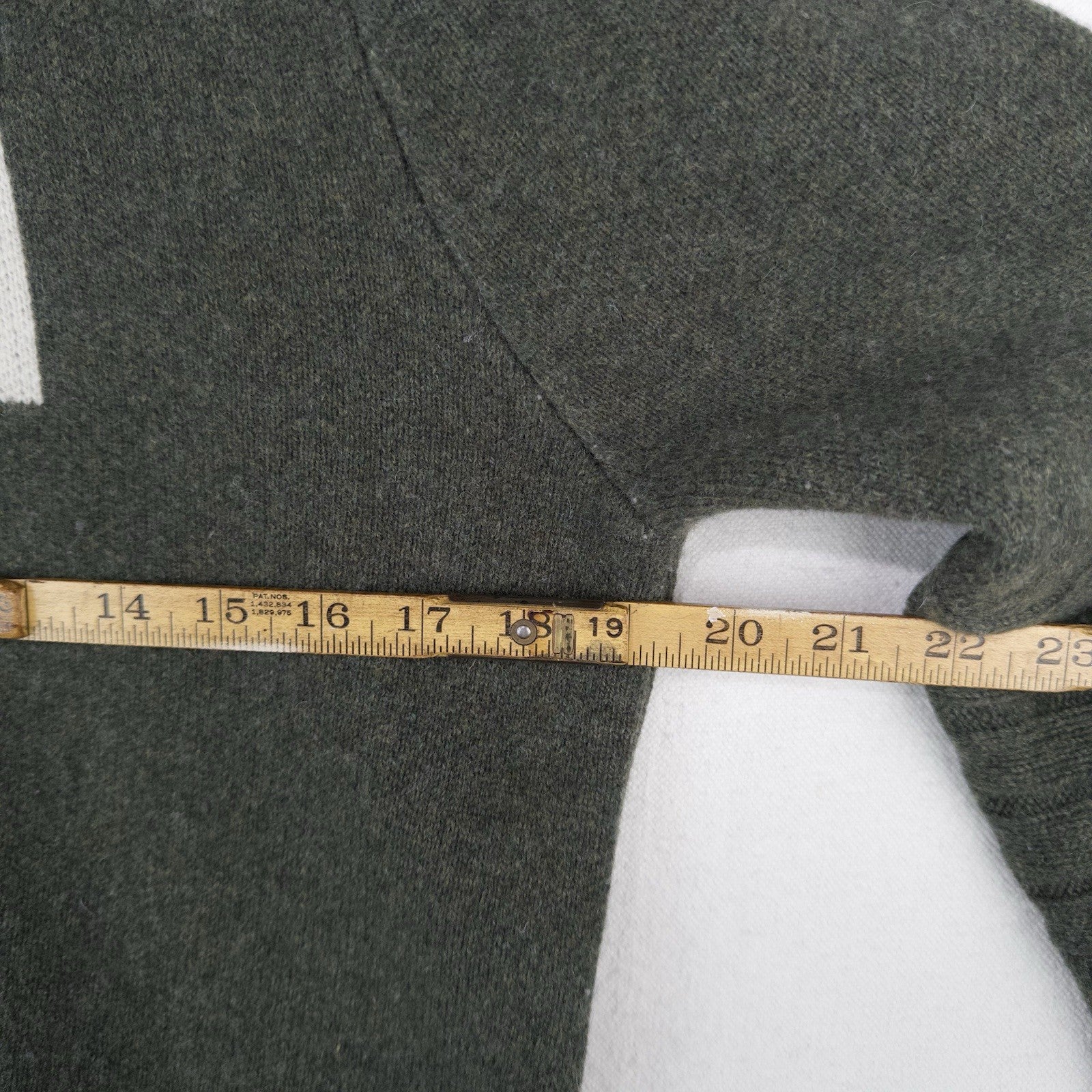 Alps & Meters Original Ski Race Knit Patrol Wool Cross Sweater Men’s S Green