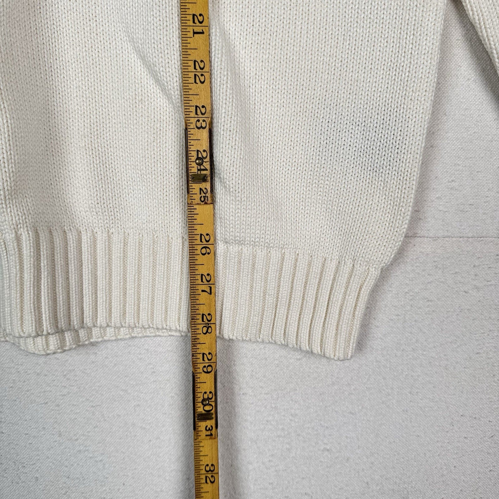 Vintage Tommy Hilfiger Men’s XL Knit Cotton Crewneck Sweater White