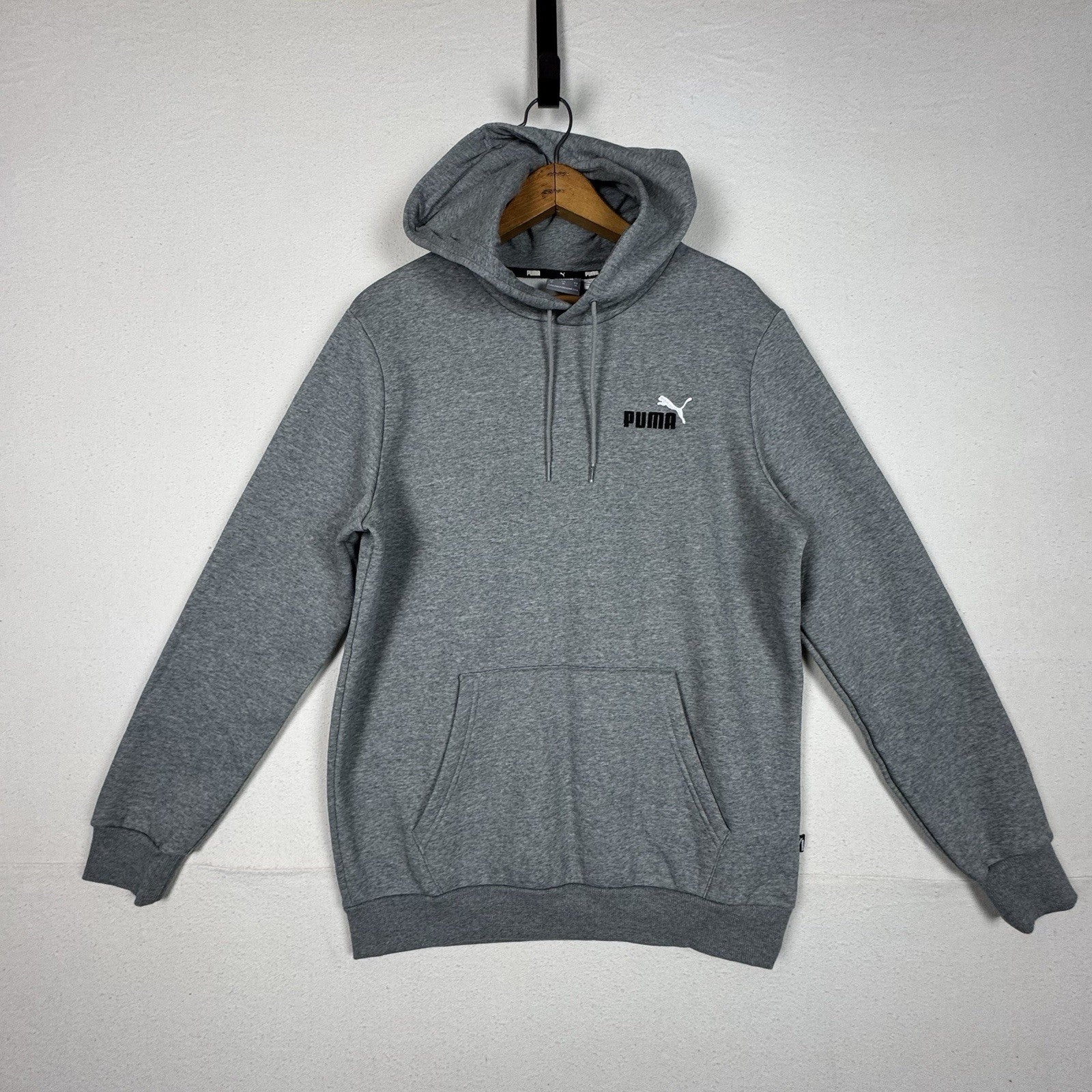 Puma Essential Embroidery Logo Sweat Hoodie + Matching Pants Tracksuits Gray M