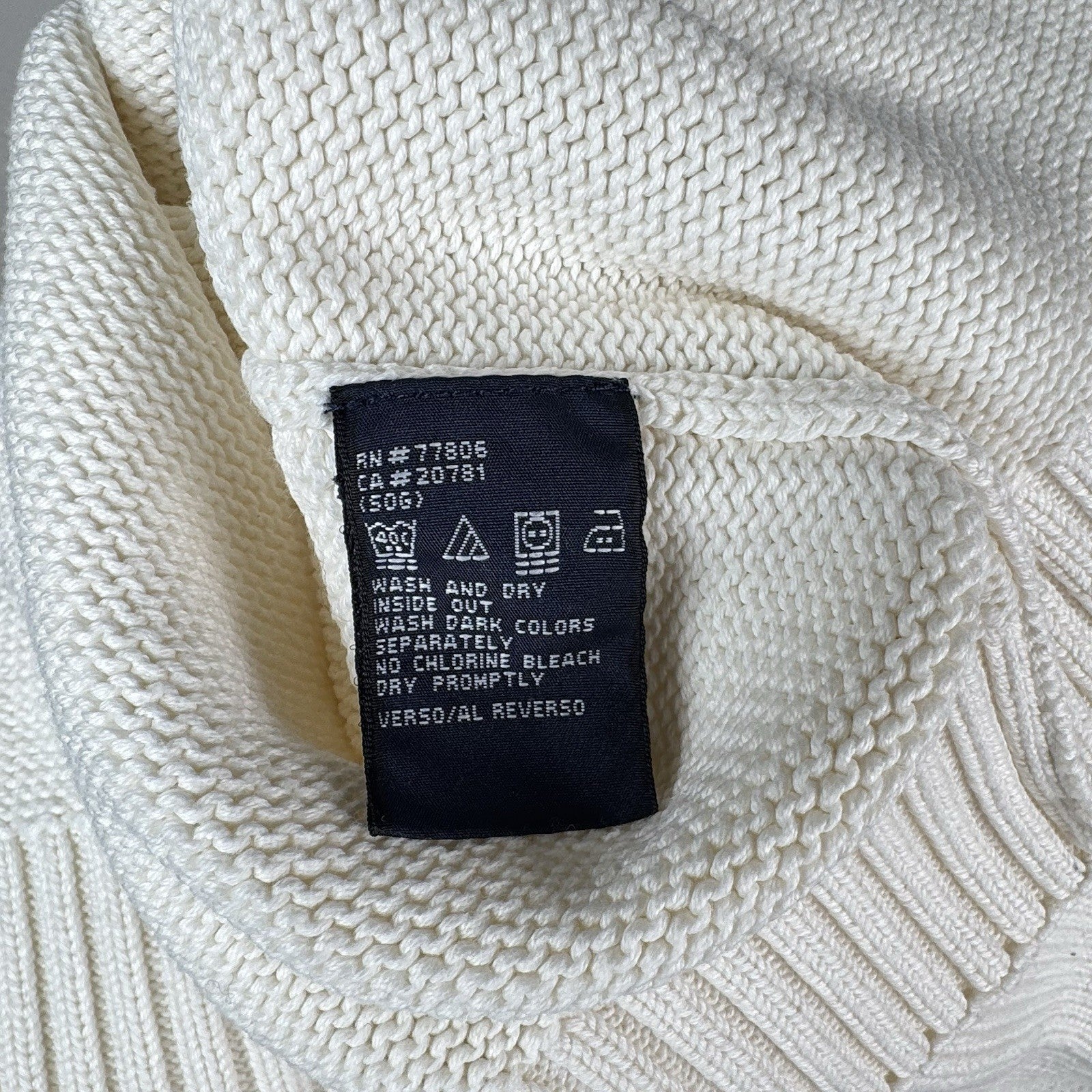 Vintage Tommy Hilfiger Men’s XL Knit Cotton Crewneck Sweater White