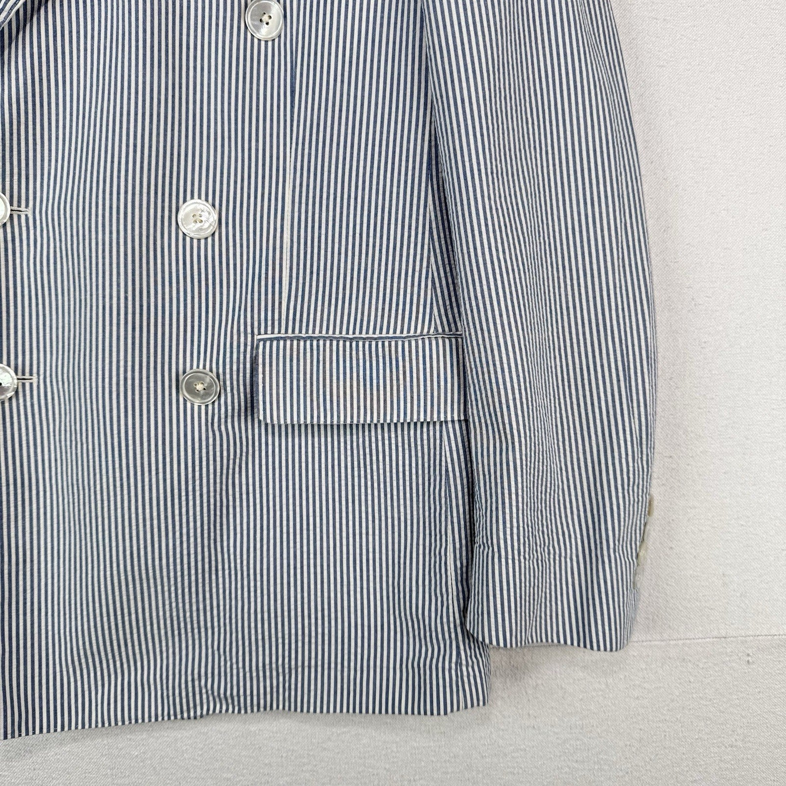 Vintage Polo Ralph Lauren Men’s 38R Double Breasted Seersucker Soft Blazer