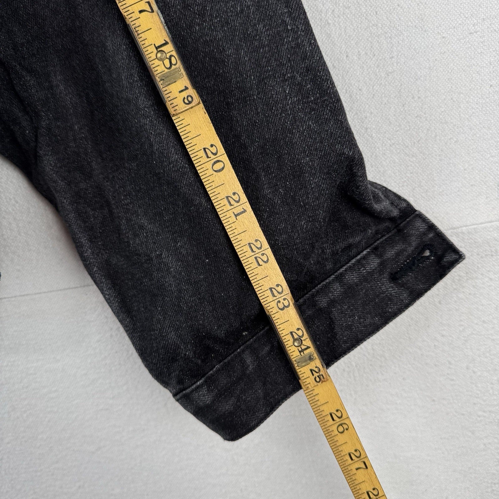 80’s Vintage Bugle Boy Denim Trucker Jacket Men’s XL Boxy Faded Black *Read